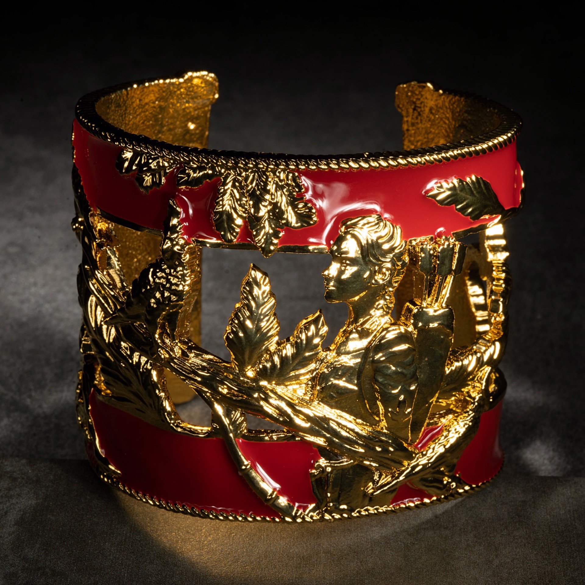 Vigor Cuff - Gold and Red Xsm/ Small by Angela Mia