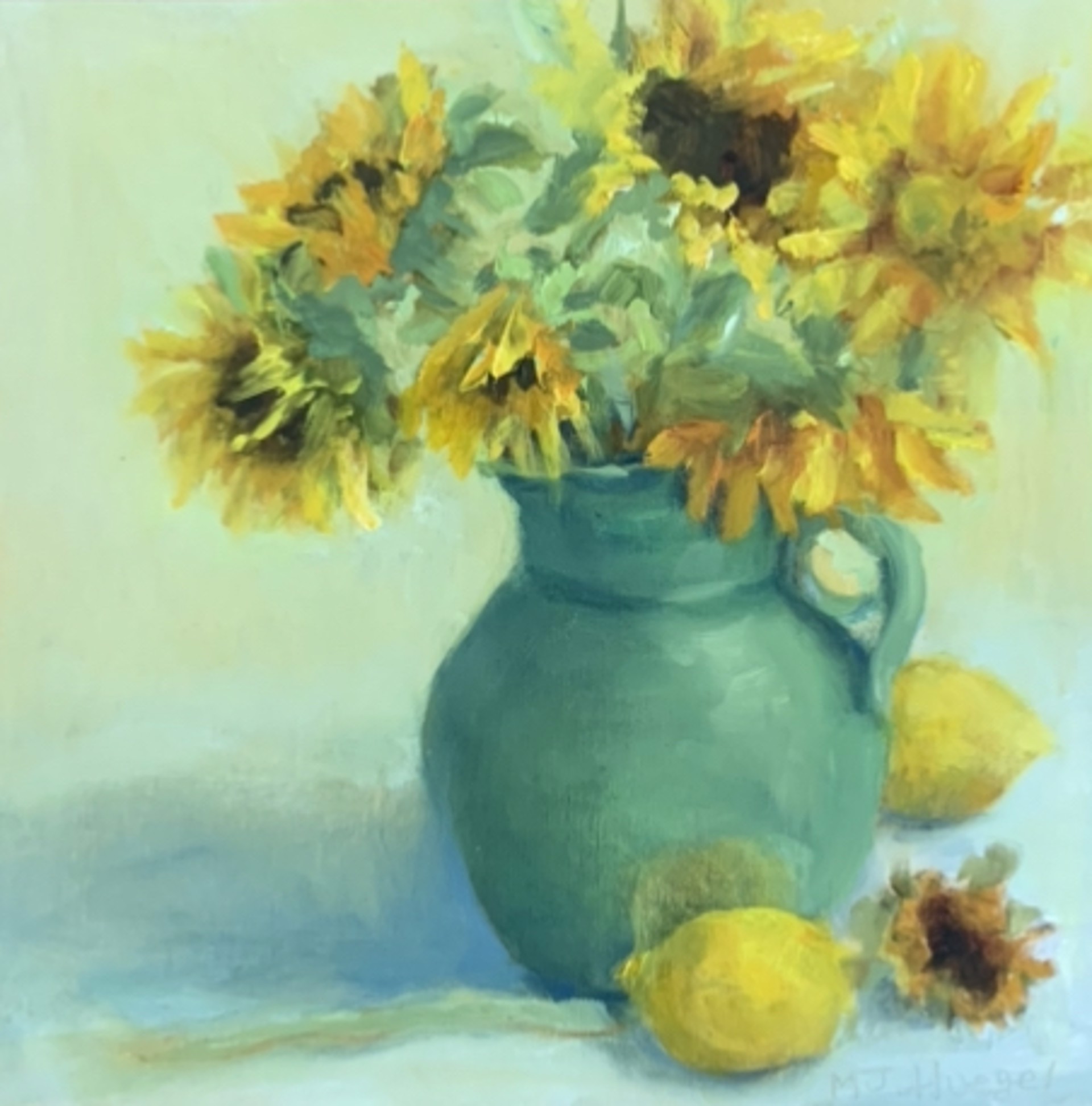 Sunflower in Pot by Mary Jane Huegel