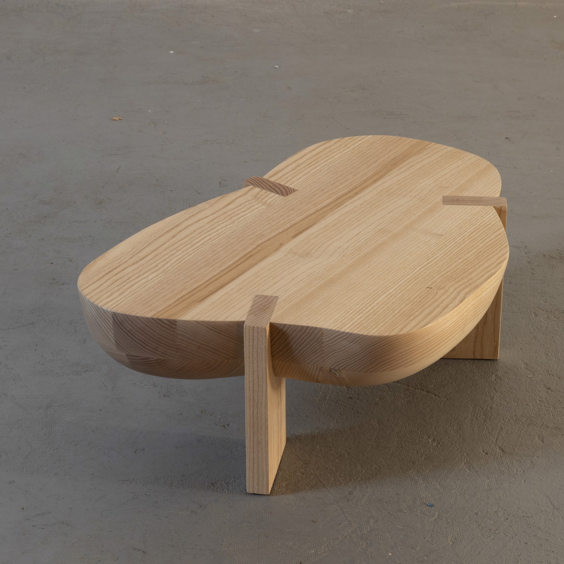 Small solid  Ash  table by Jacques Jarrige