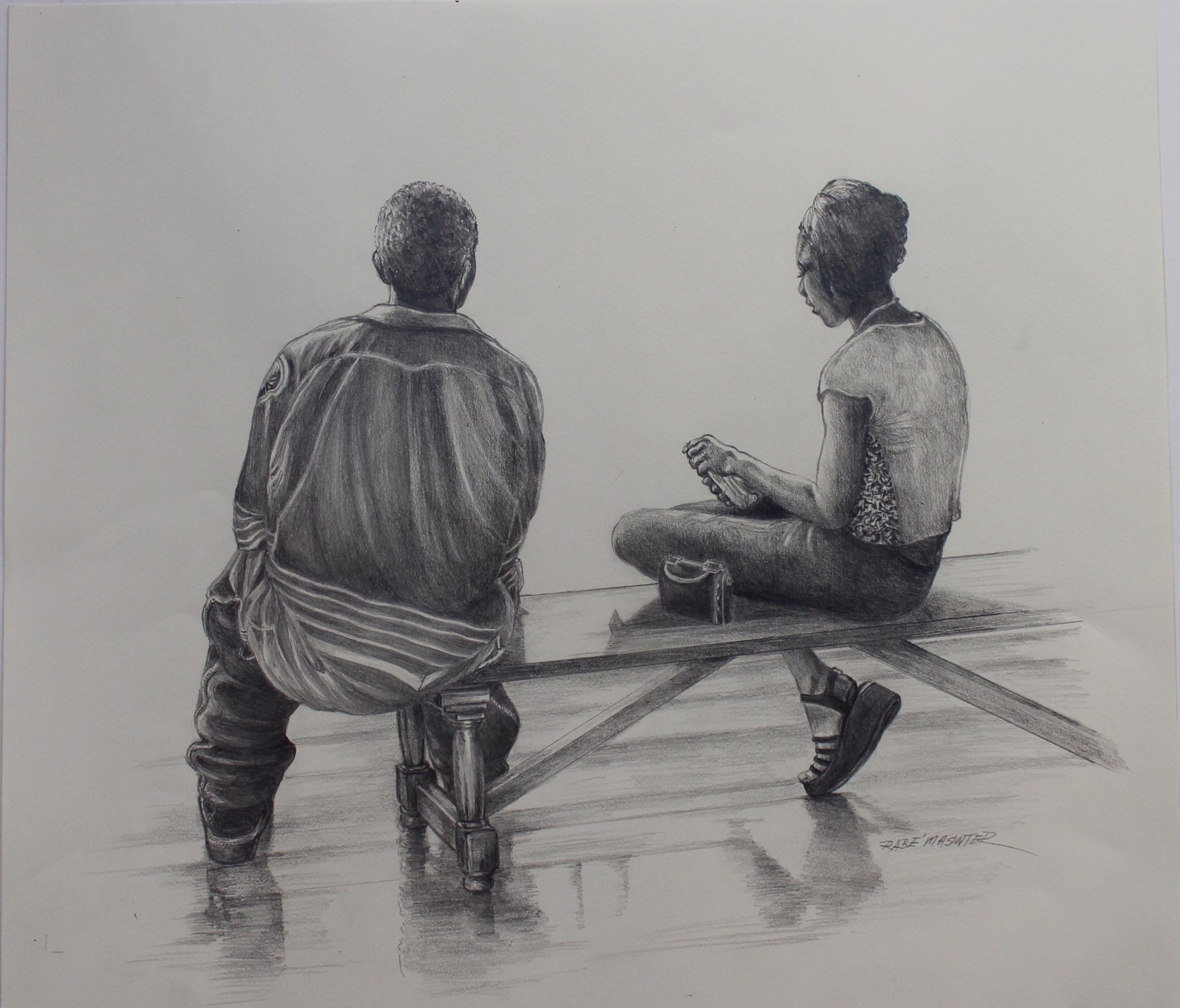 People on Bench by Shirley Rabe' Masinter