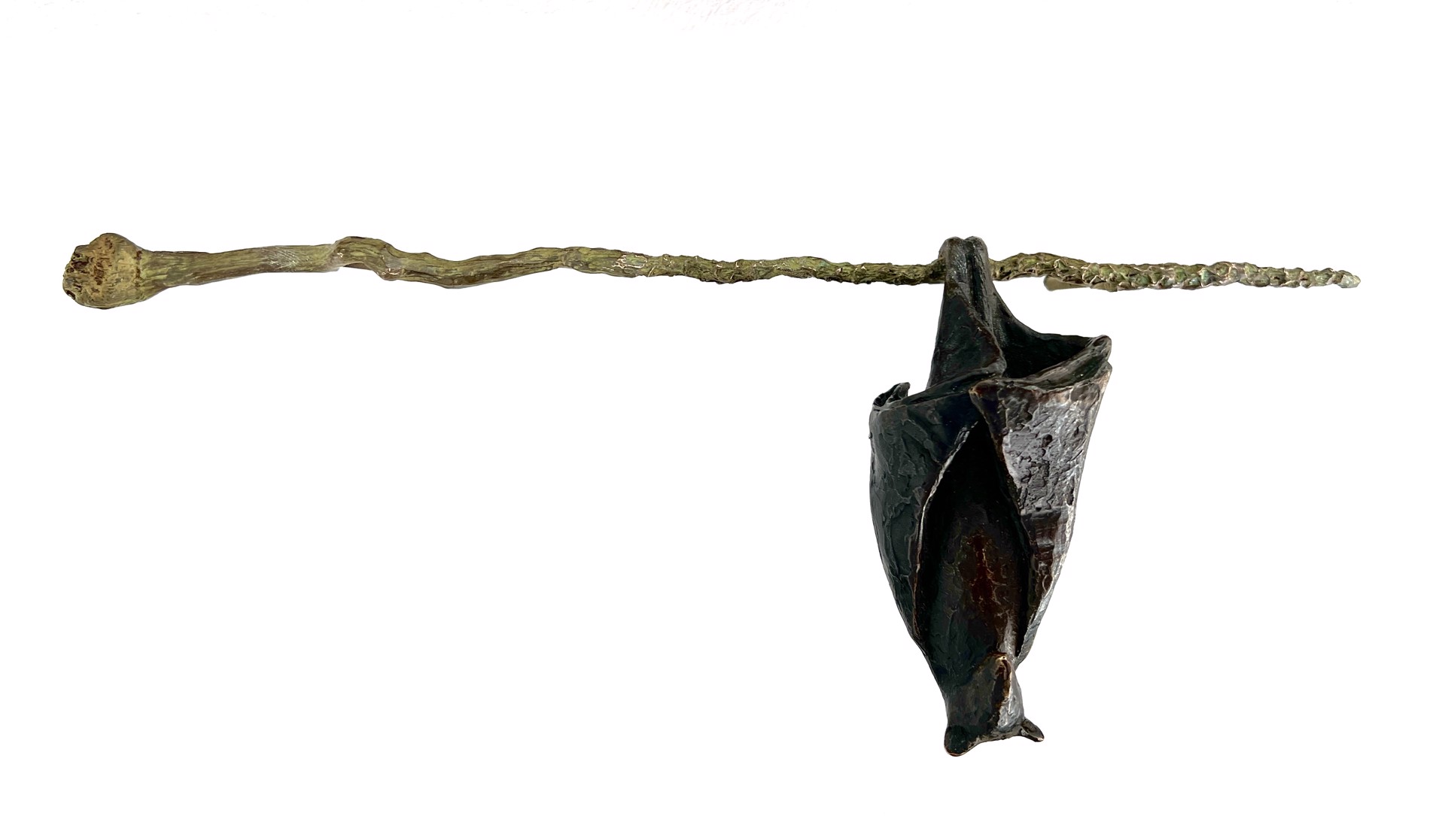 Bronze Bat on Branch by Copper Tritscheller