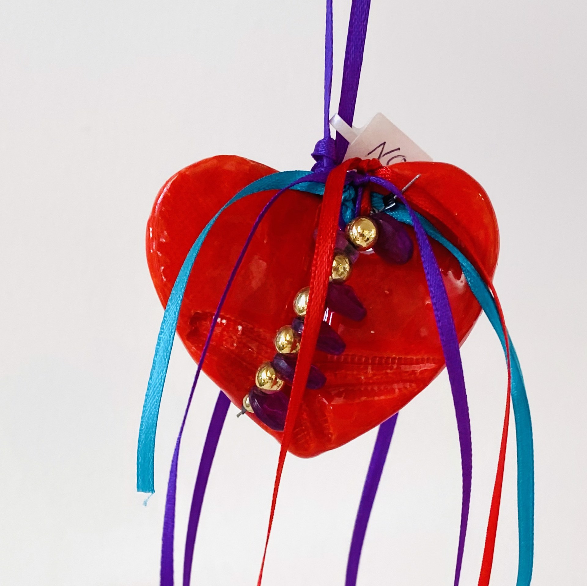 Heart Ornament with starfish detail, #7 by Judy Kepley