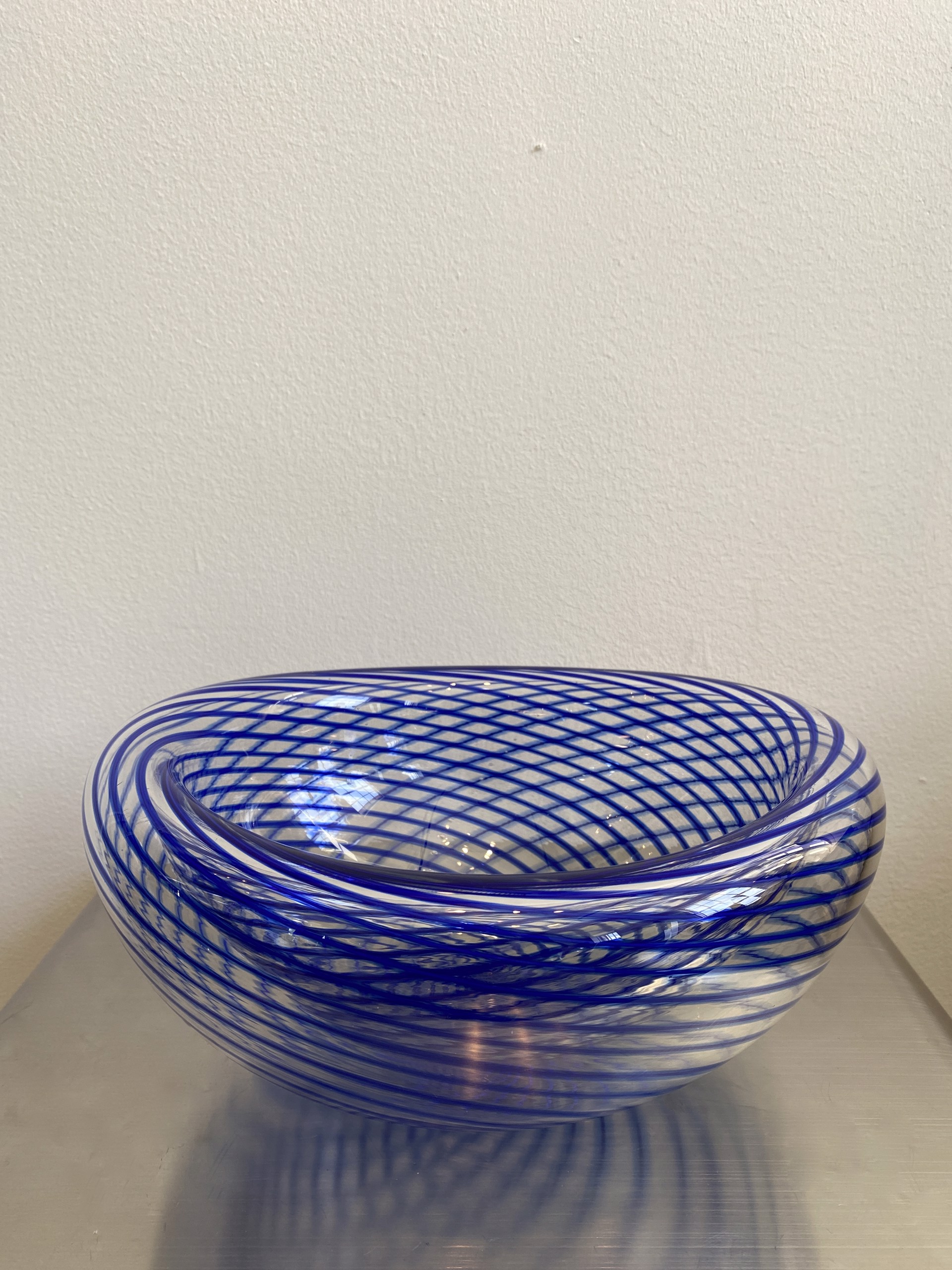 Cobalt Striped Eclipse Bowl by John Geci