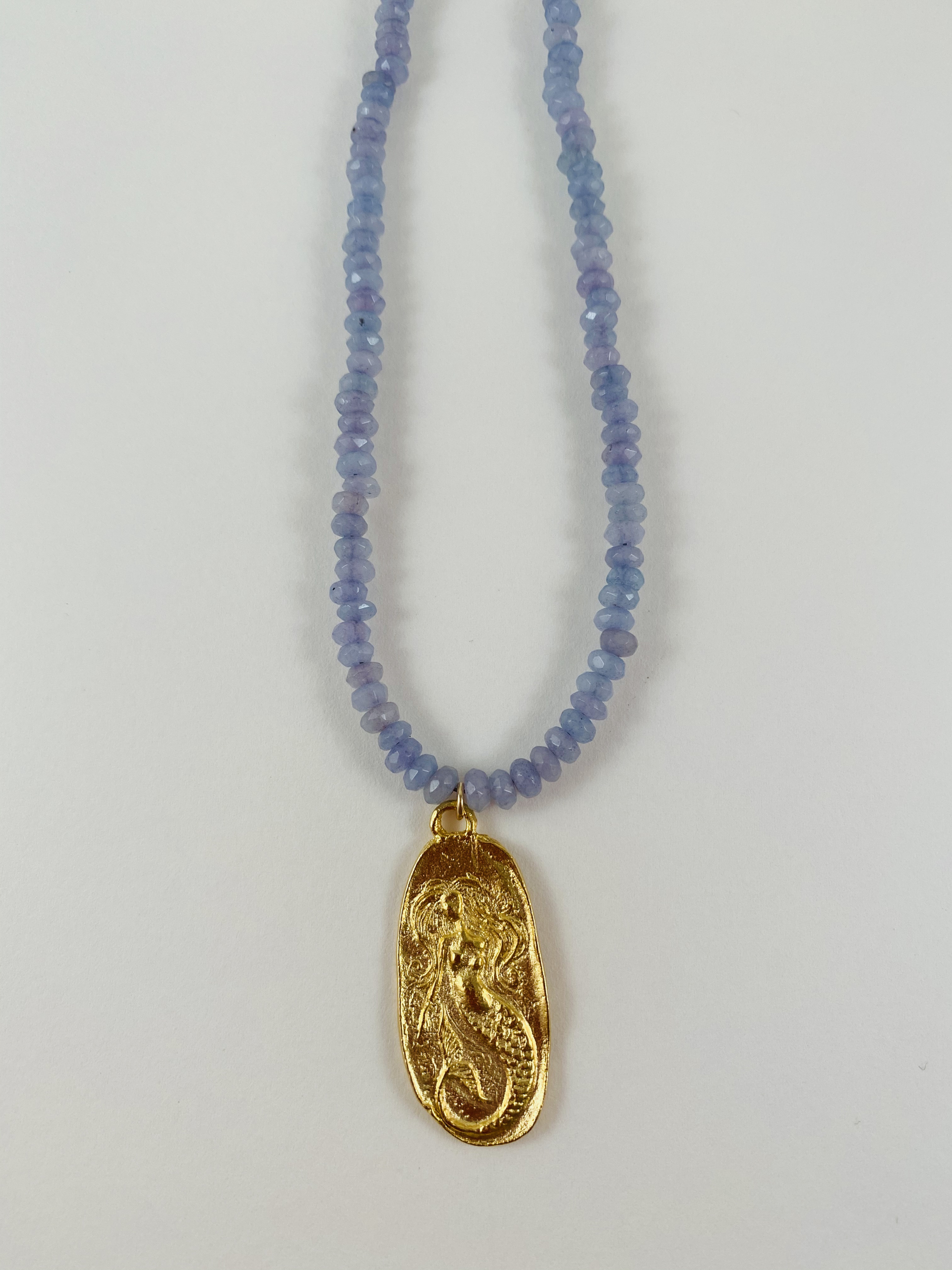 Chalcedony Necklace, mermaid pendant ( vermeil) by Nance Trueworthy