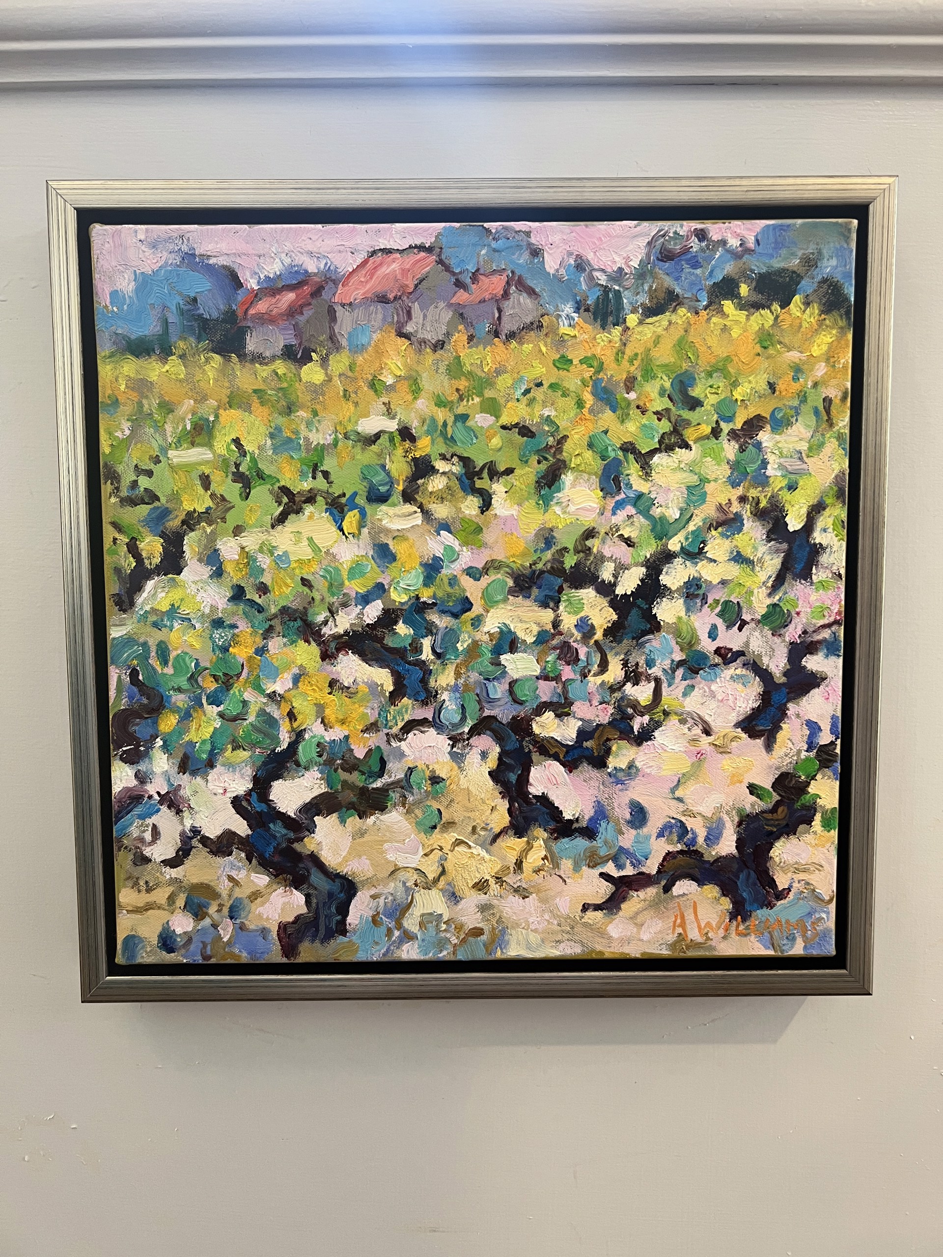 "Vineyard Near Cucuron" Original oil painting by Alice Williams.