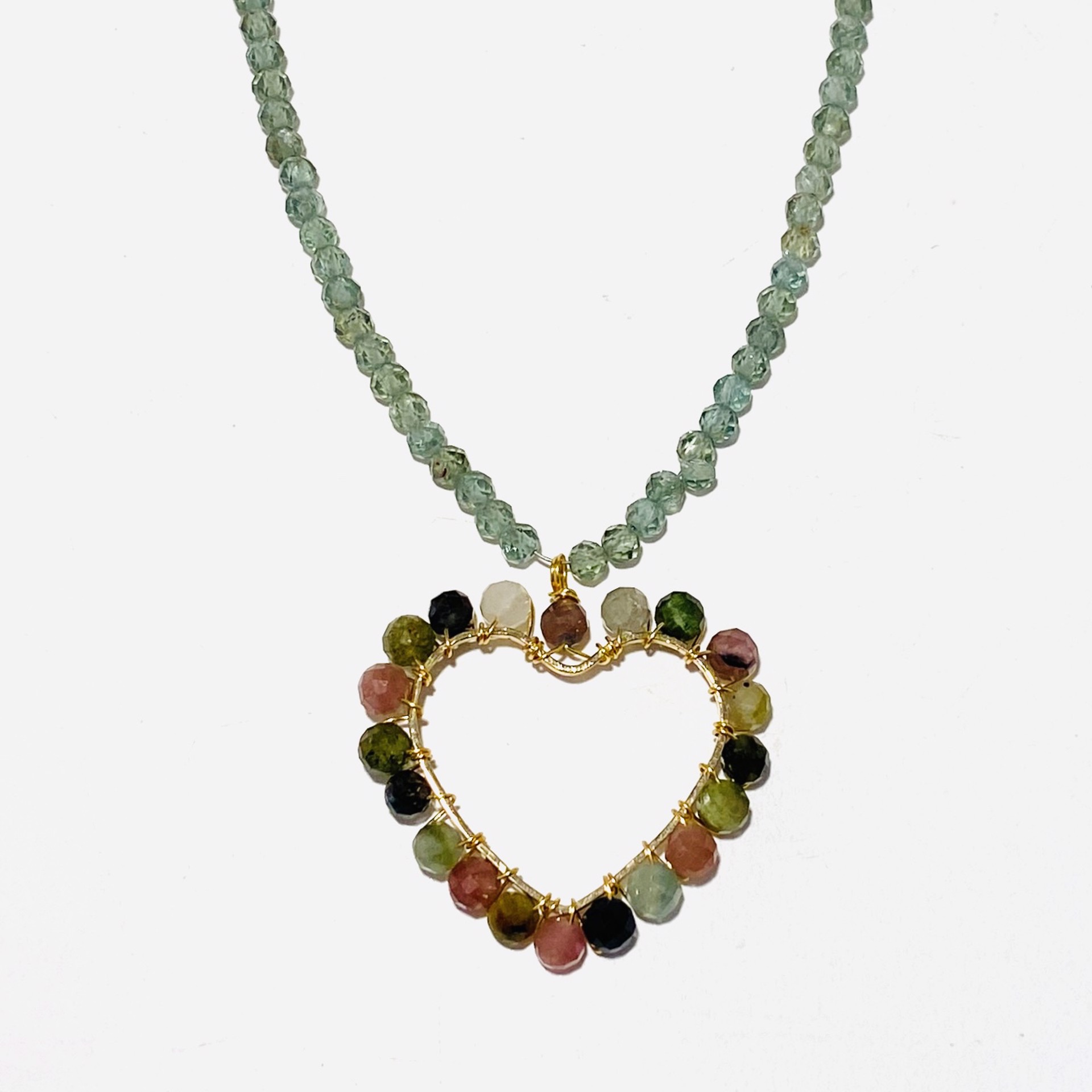 Chalcedony Necklace, Multi Gemstone Pendant by Nance Trueworthy