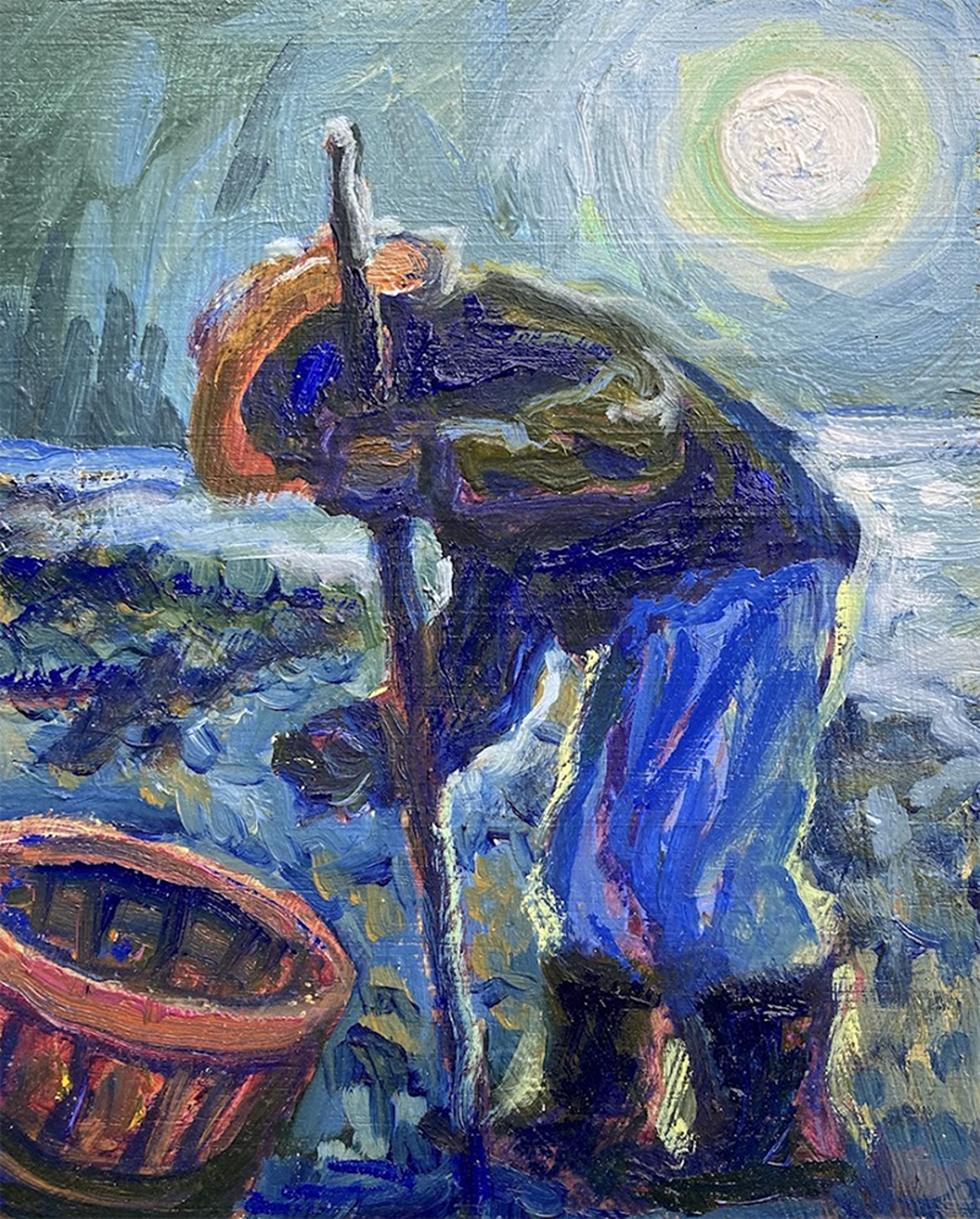 "Full Moon Pickings" original oil painting by Olessia Maximenko