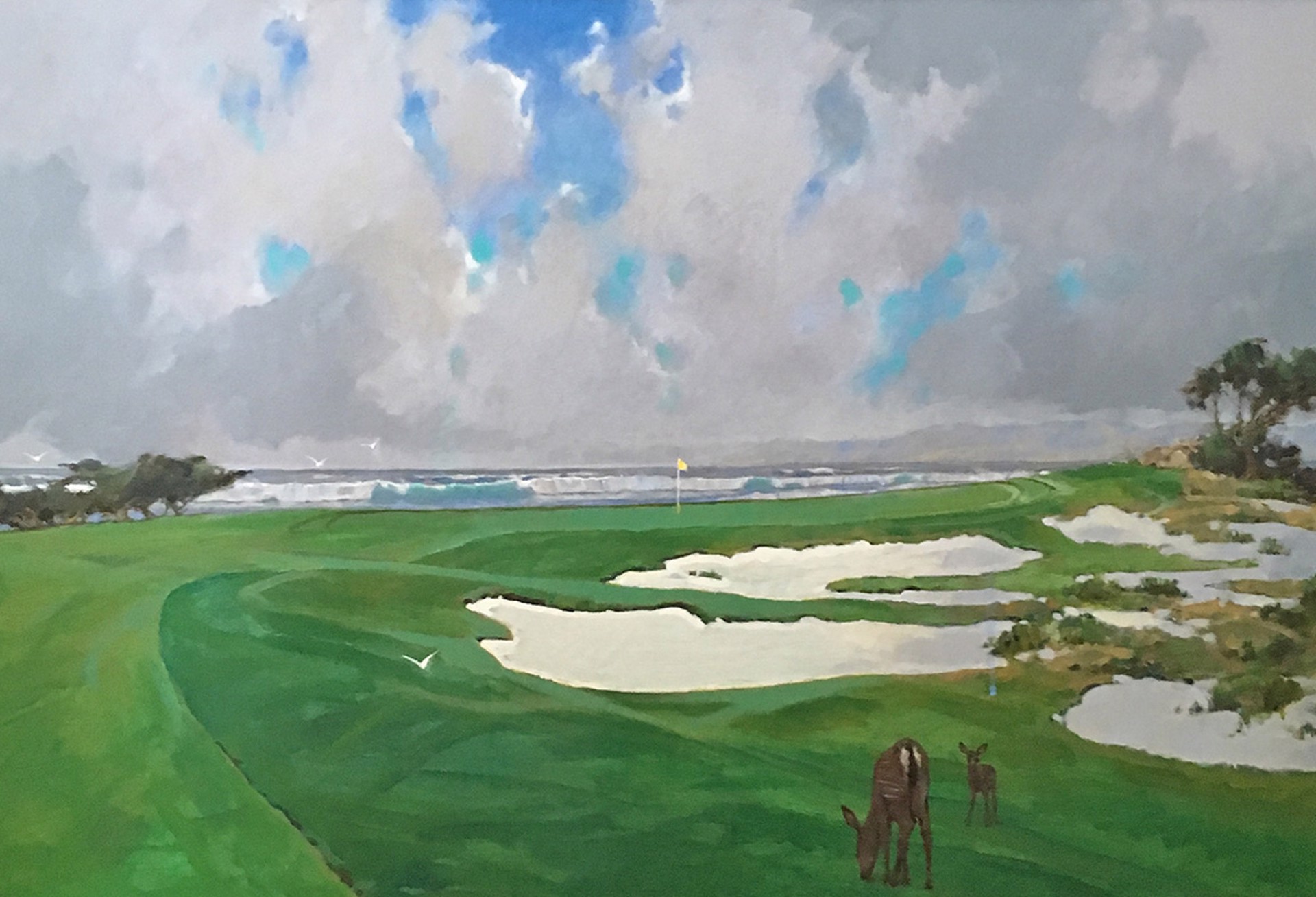 Golf by the Sea Pebble Beach by Jerry Van Megert