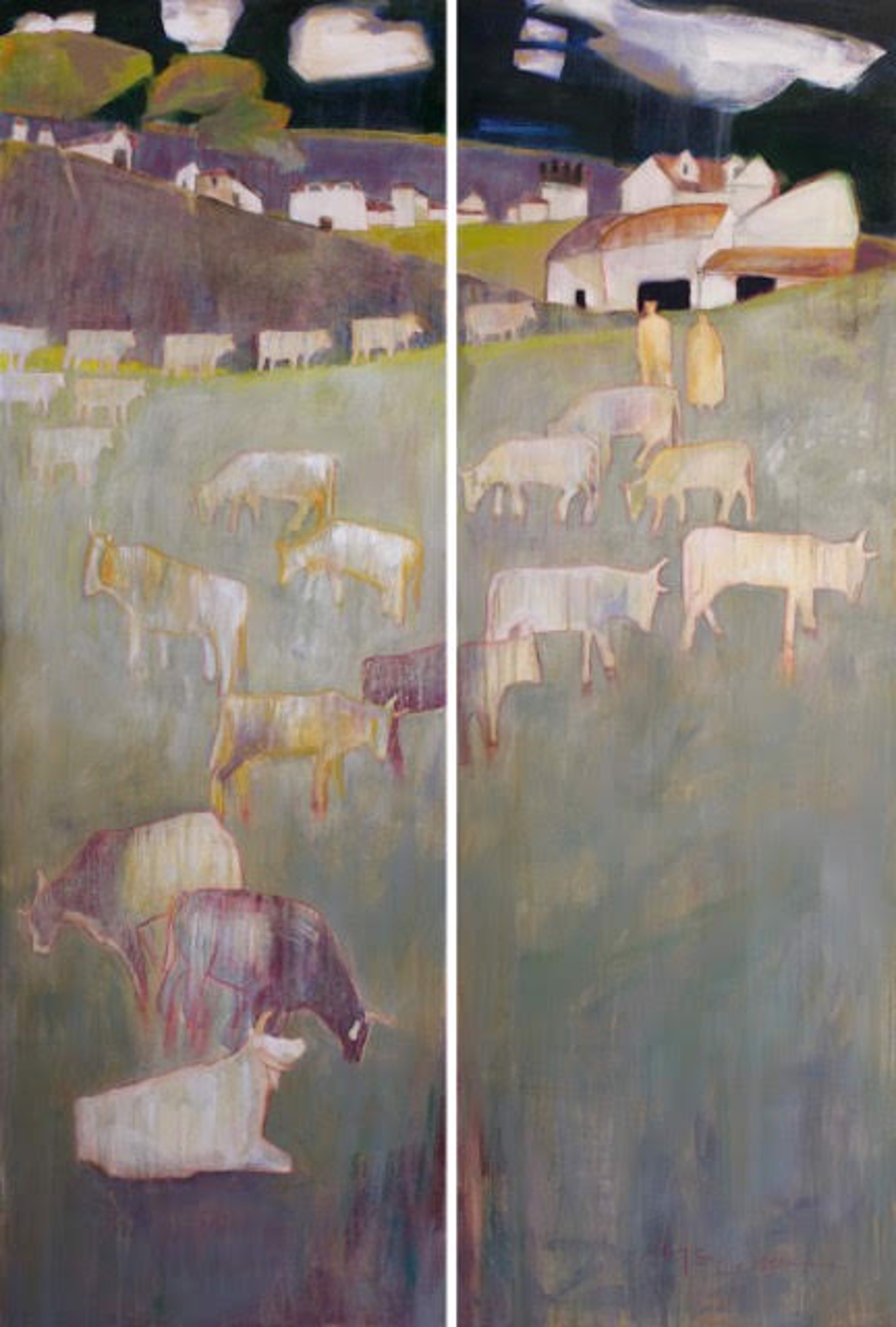 Come In Out of the Rain, diptych by Peggy McGivern