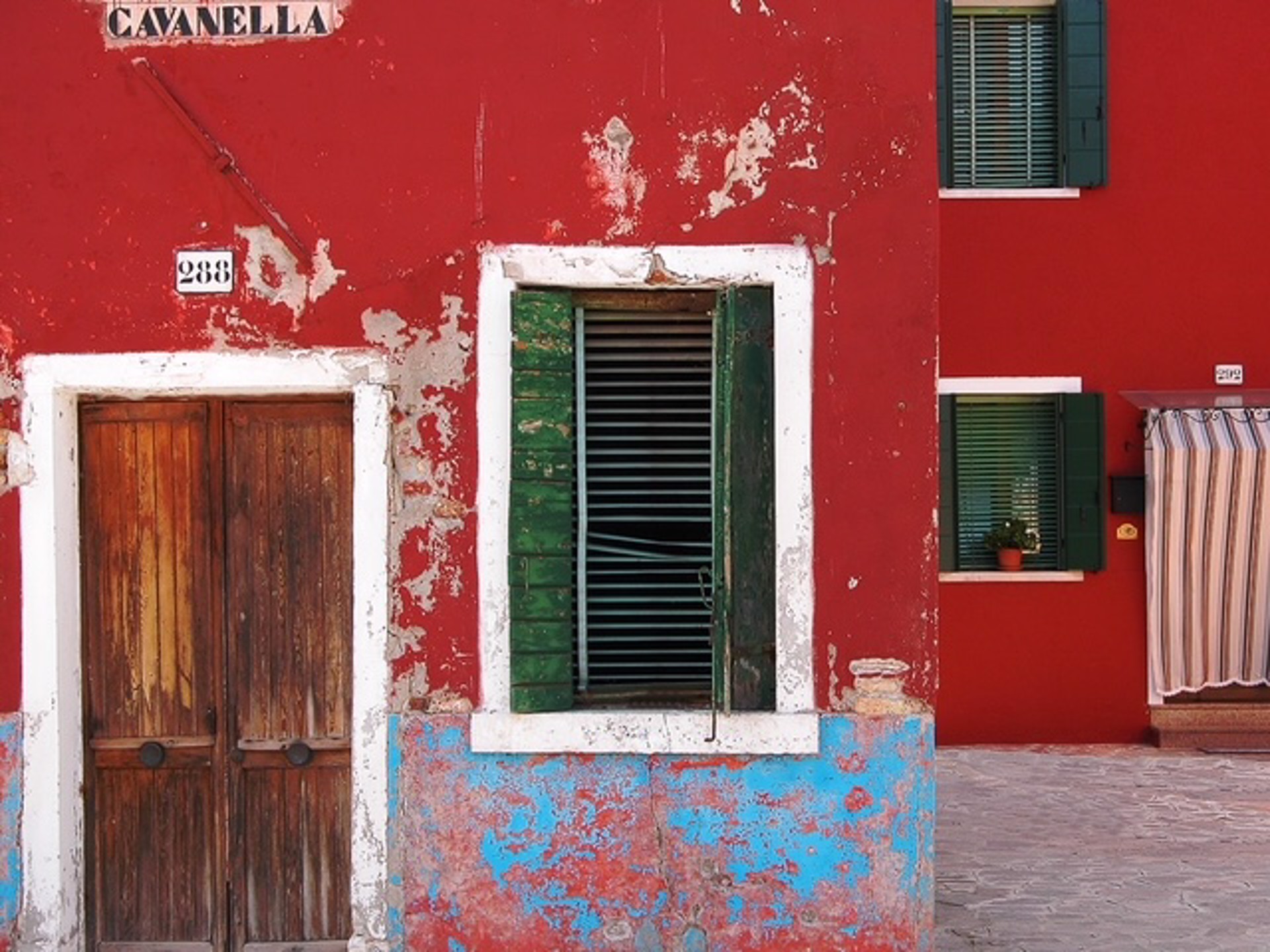 Two Red Houses on Cavanella Street by Barry Vangrov