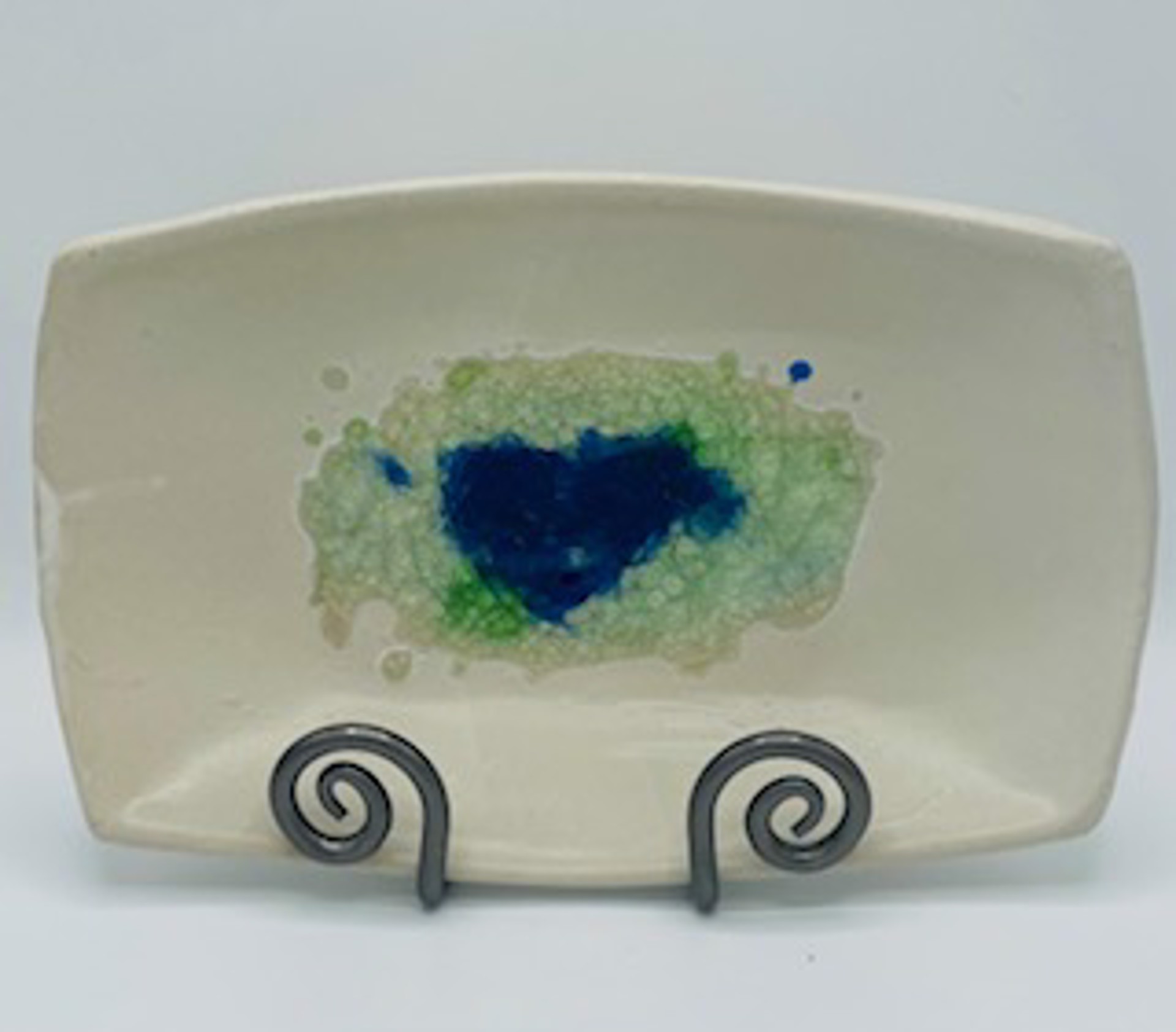 Rectangle Bowl Medium Ocean with Green and Blue Glass