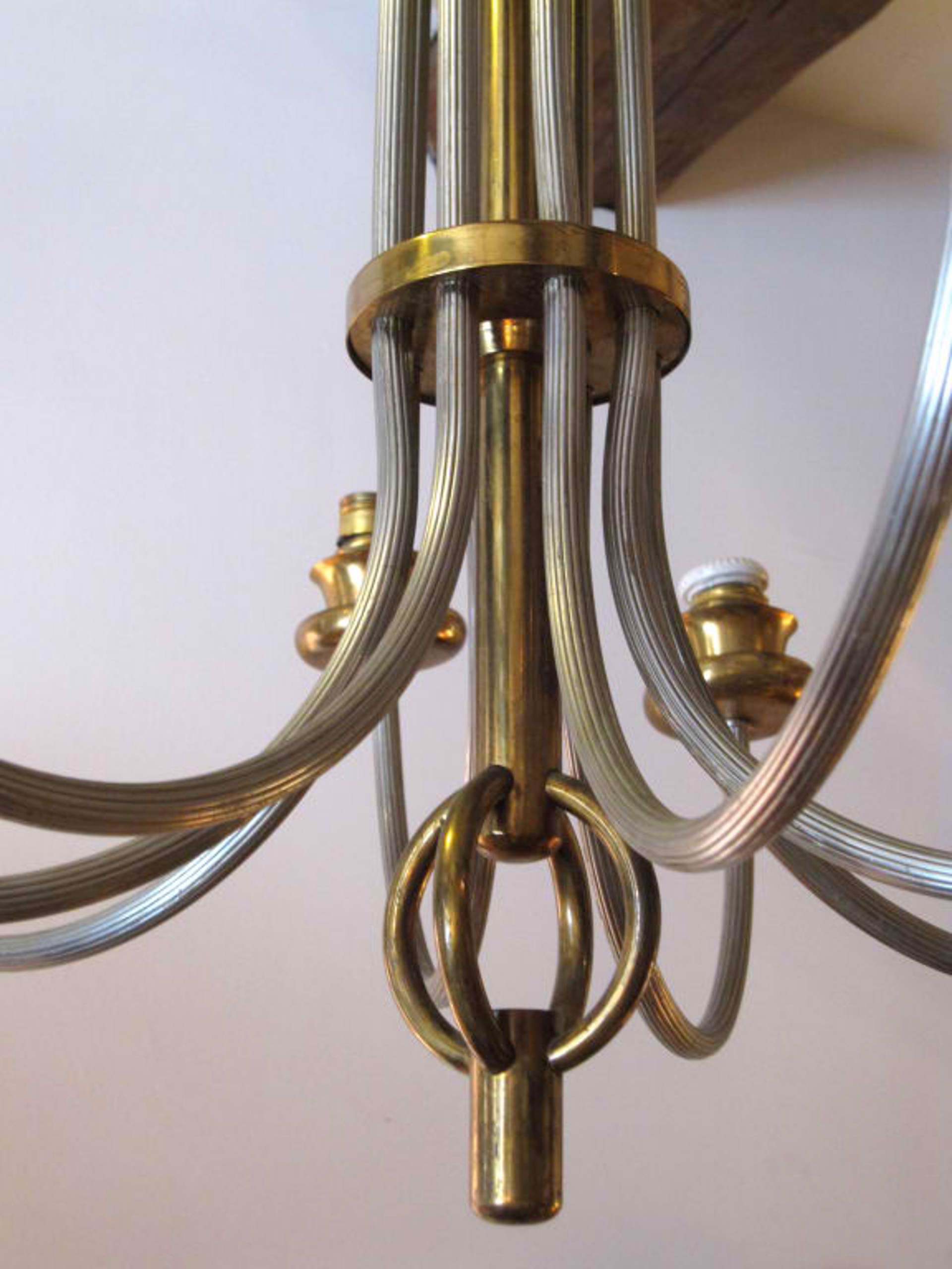 8-Arm French 1940 chandelier by Vintage