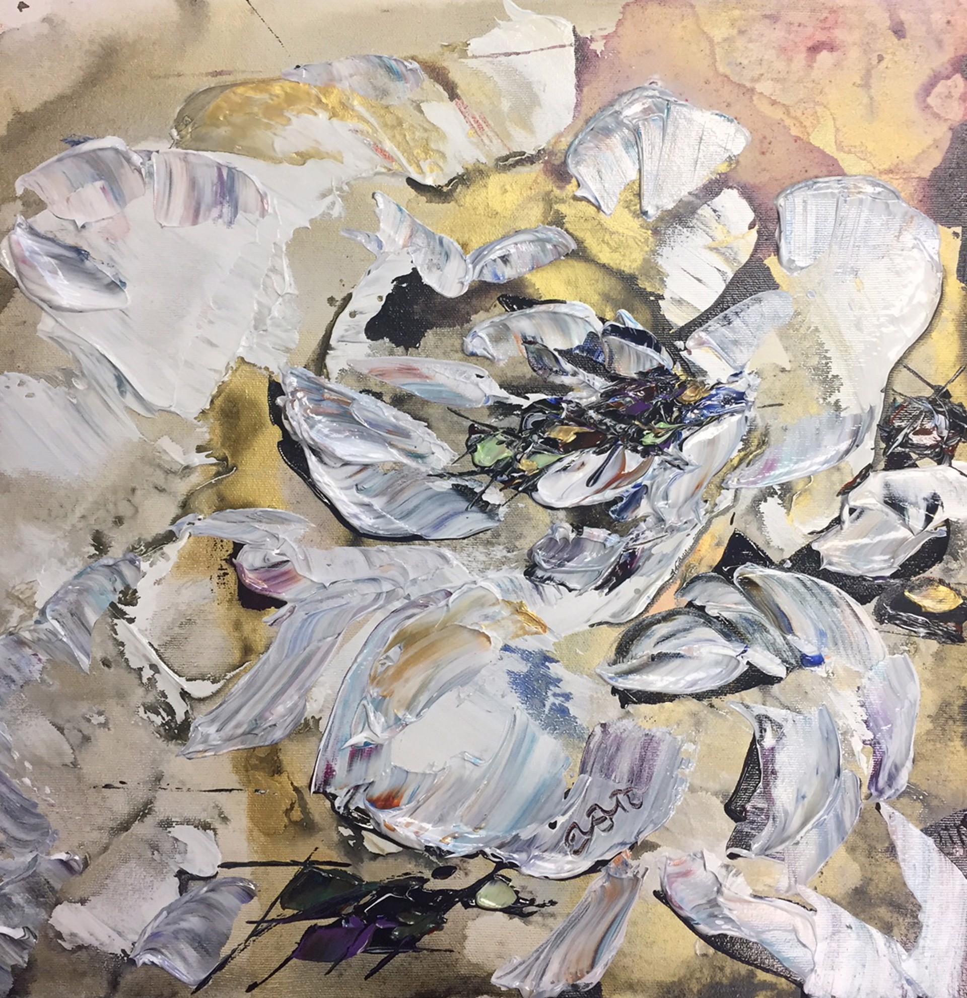 Floral Abstract White by Maya Eventov