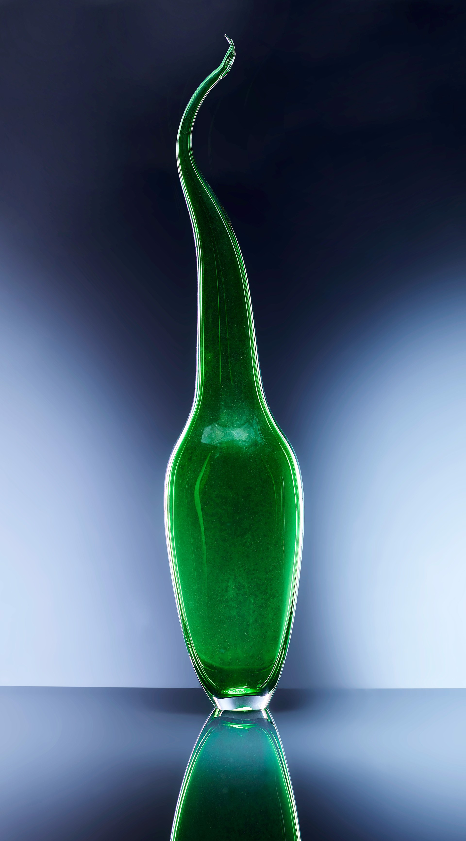 Emerald Green Silhouette Bottle by Michael Moran