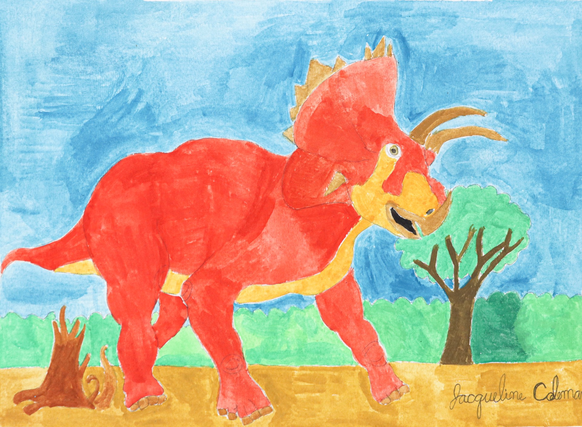 Triceratops Dinosaur by Jacqueline Coleman