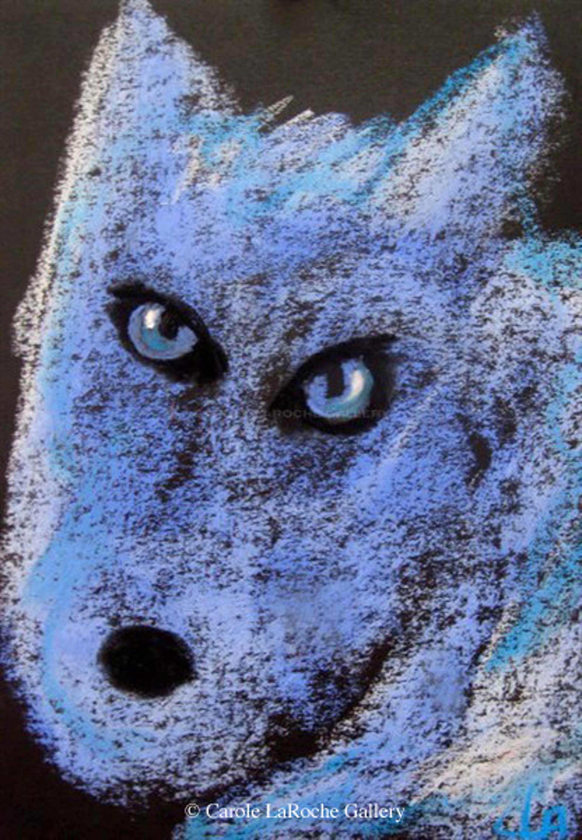 MINI POWDER BLUE WOLF by Carole LaRoche