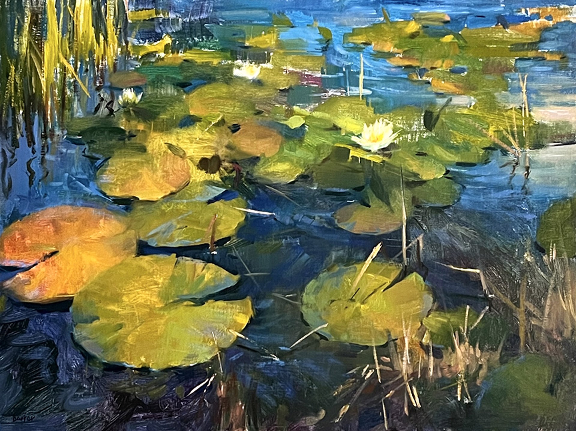 Stacy Barter "Lake Front Lily Pads" by Oil Painters of America