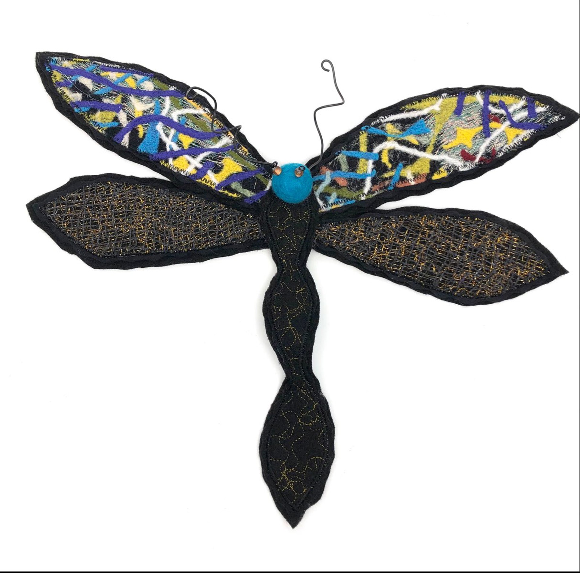 Fiber Art Dragonfly by Karen Linduska