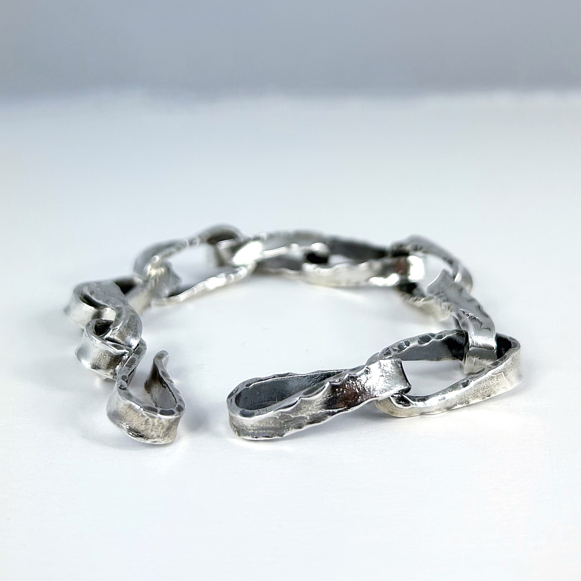 Large link rustic bracelet by Jeri Mitrani