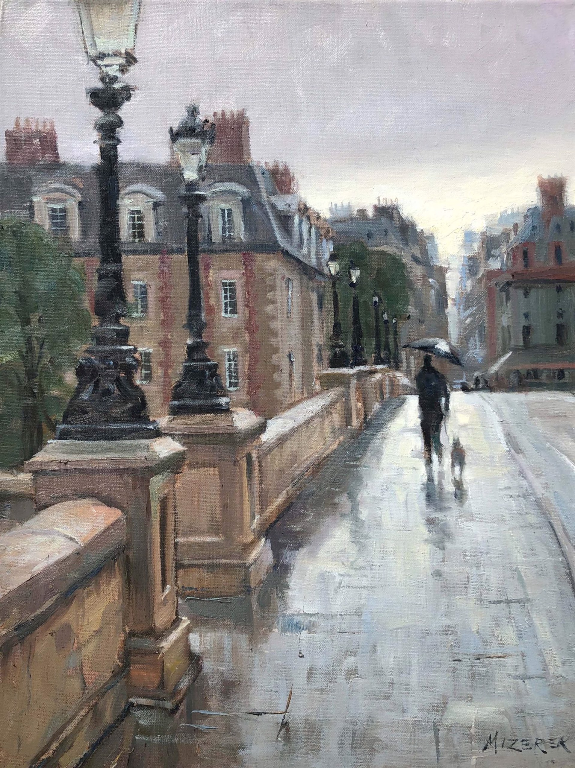 A Rainy Paris Stroll by Leonard Mizerek