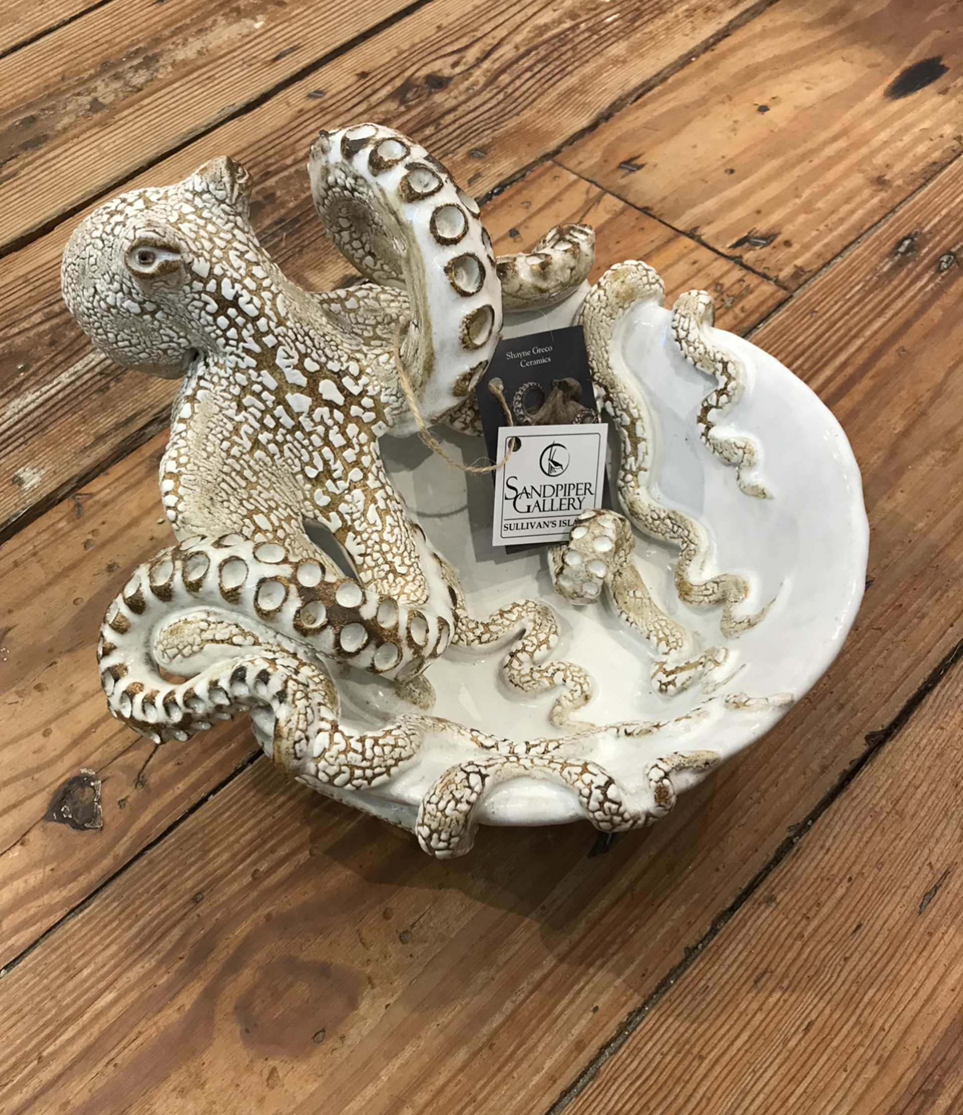 SG22-82 Large Octopus Bowl (White) by Shayne Greco