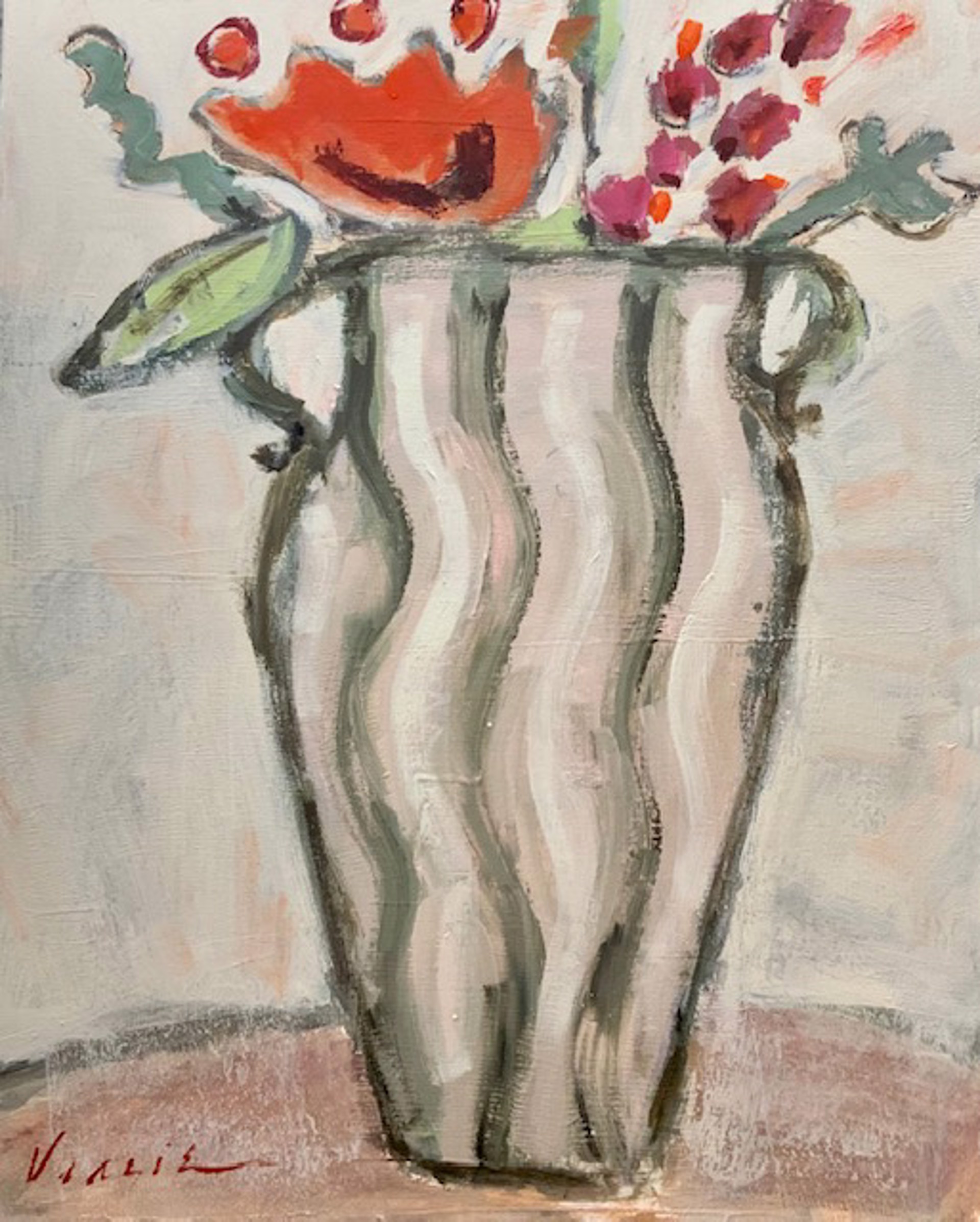 Striped Vase by Mary Miller Veazie