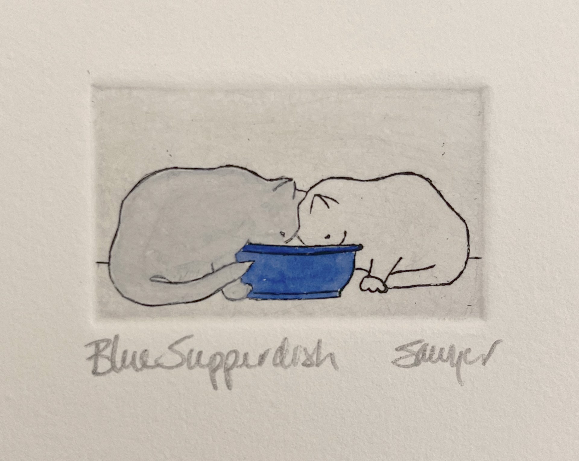 Blue Supperdish (unframed) by Anne Sawyer