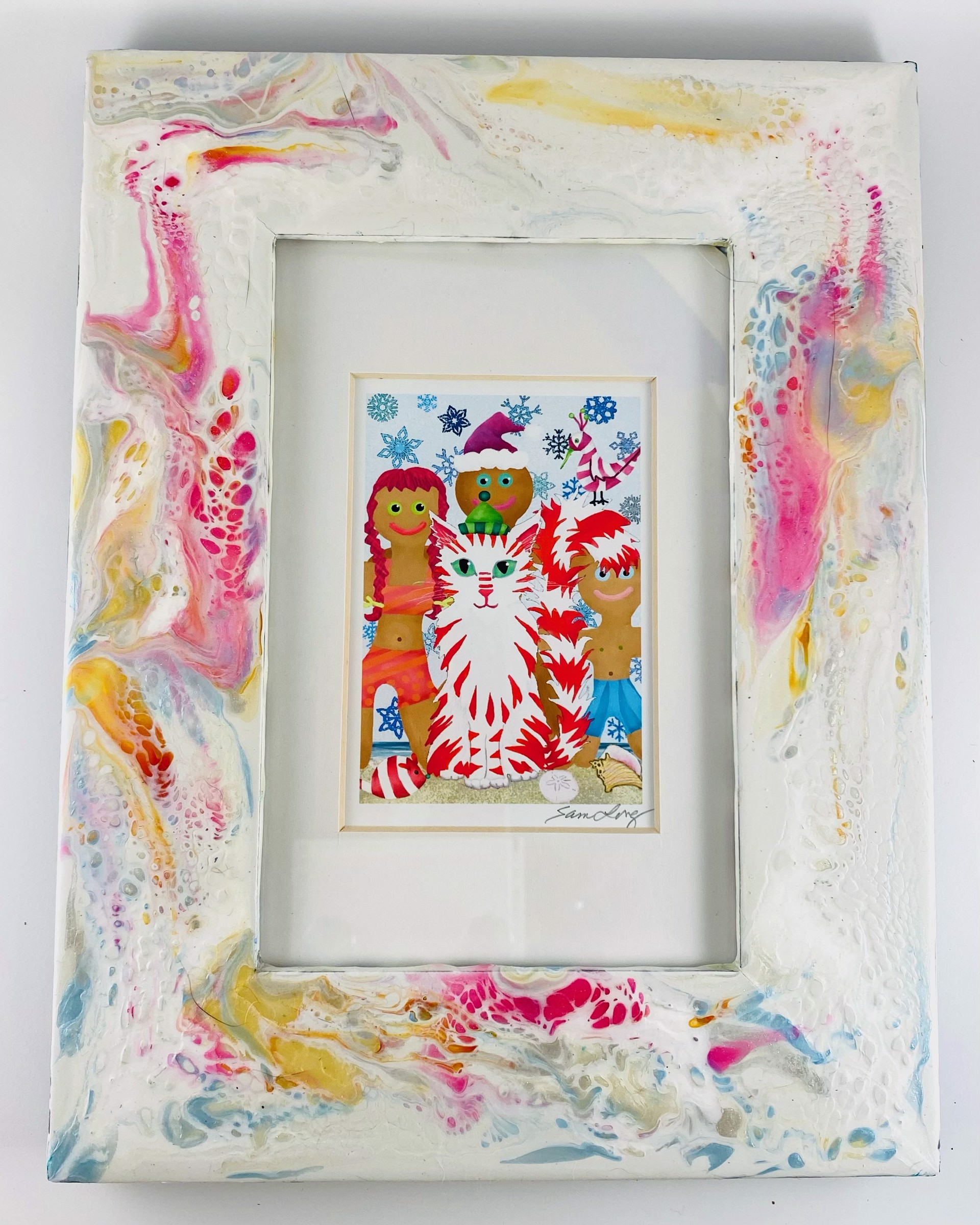 SAM21-20 Print- Hand Painted Frame, Matted, Under Glass by Samantha Long
