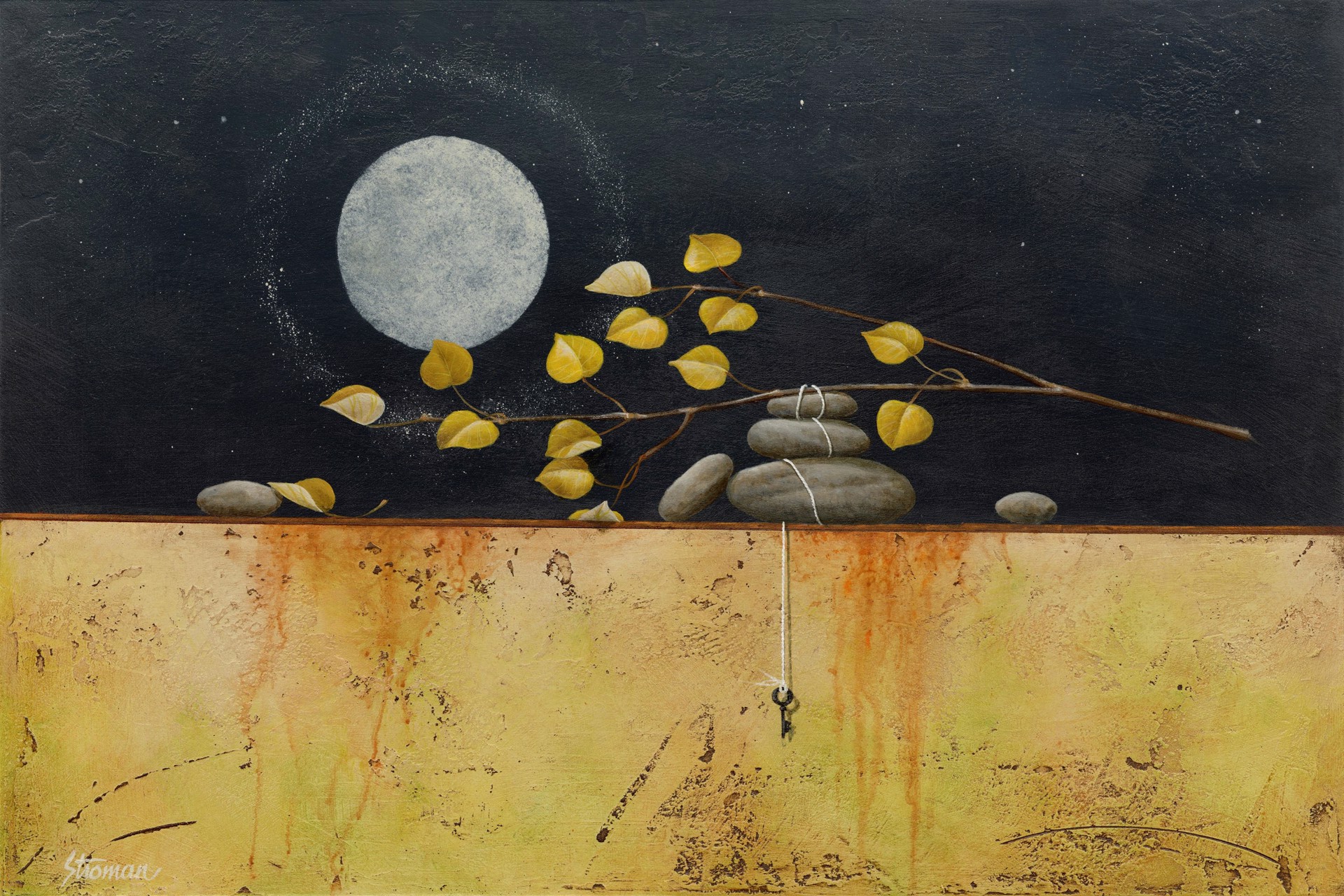 Moonlight on Aspens by Brad Stroman