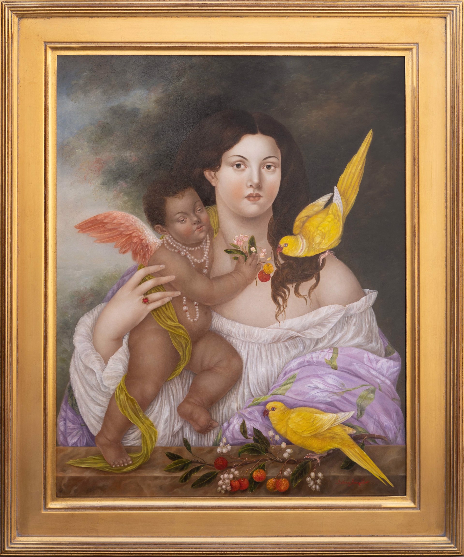 Venus and Cupid with Parakeets by Fatima Ronquillo