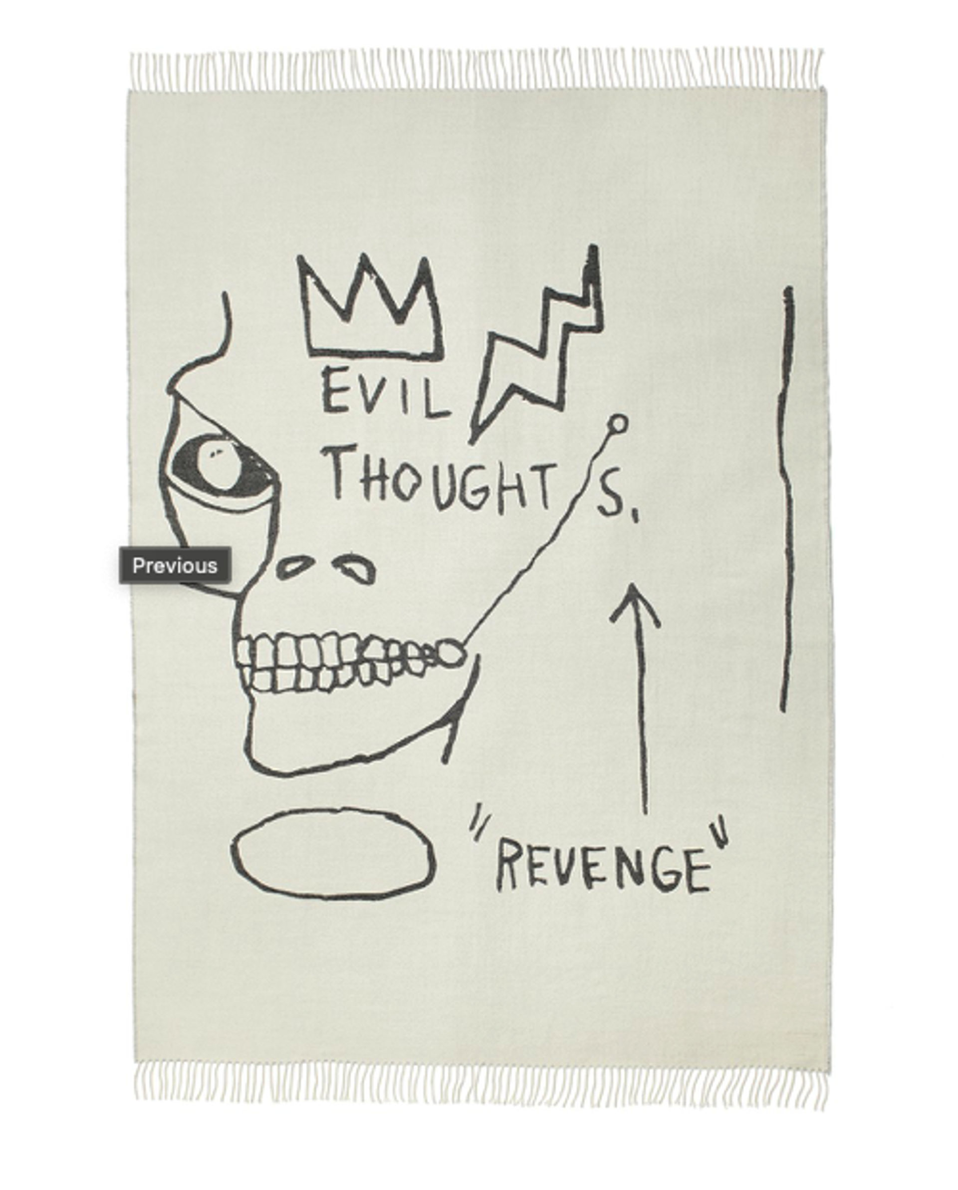 Evil Thoughts Throw by Jean-Michel Basquiat
