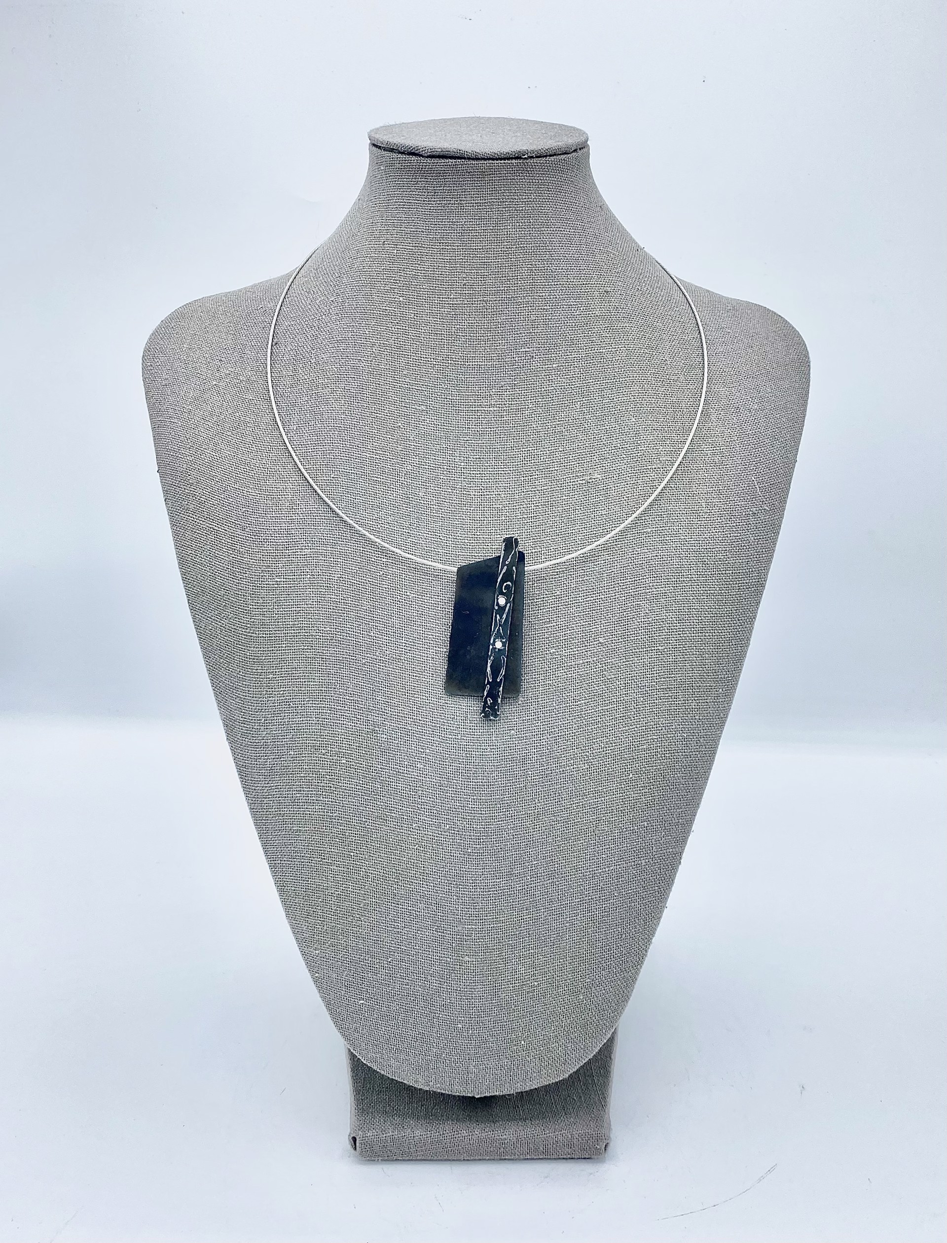 Steel Etched Necklace by Cathy Talbot