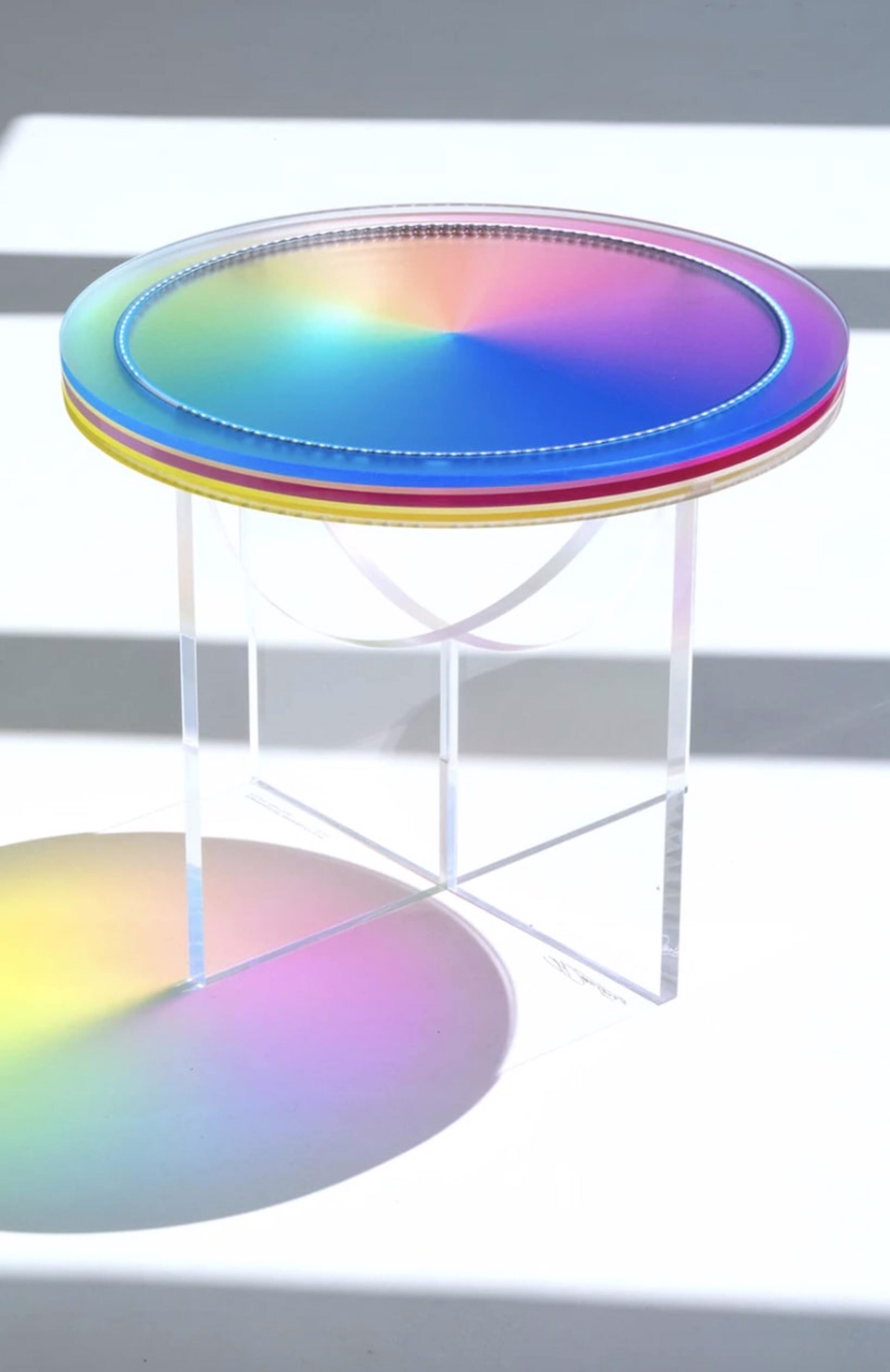 'Subtractive Variability Circular' Side Table by Felipe Pantone