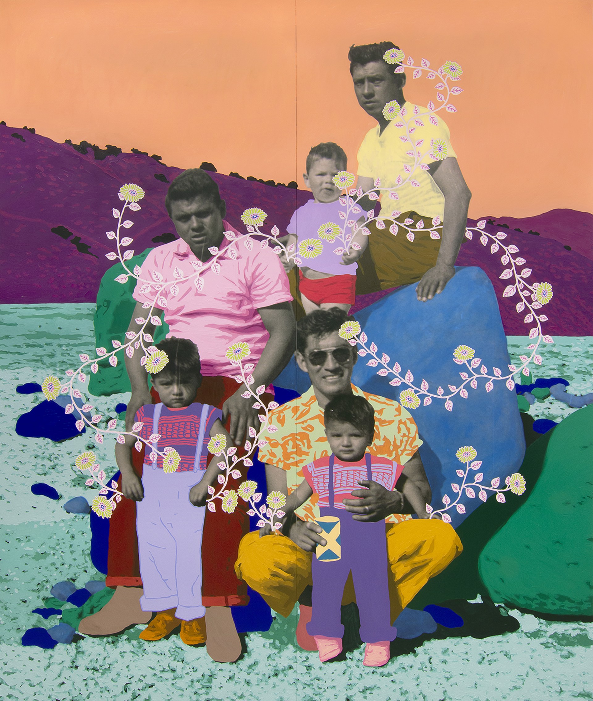 Untitled (Fathers and Sons in the Desert with Rocks) by Daisy Patton