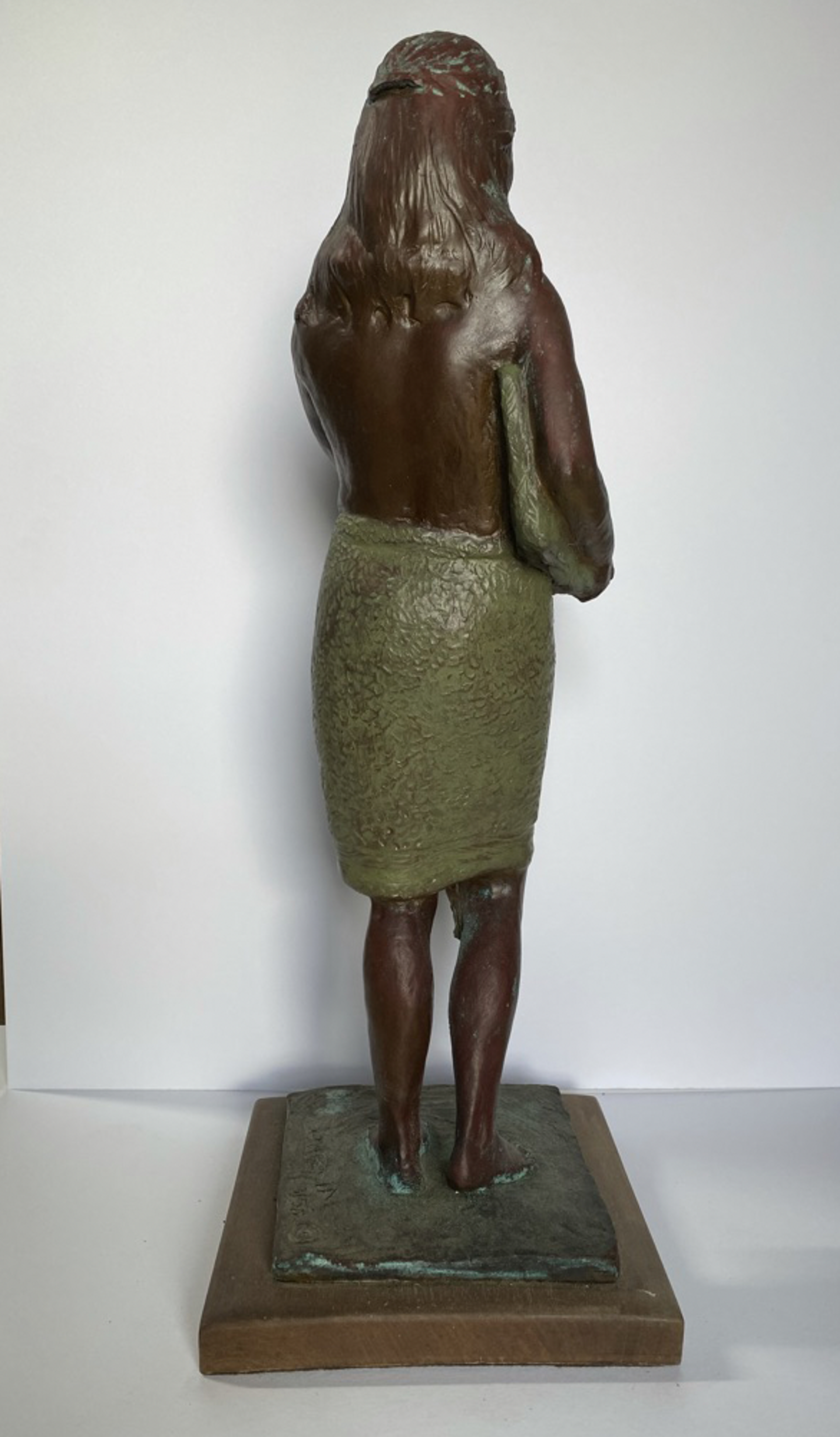 Lady in Green Skirt Holding Bag by A. LaMoyne Garside