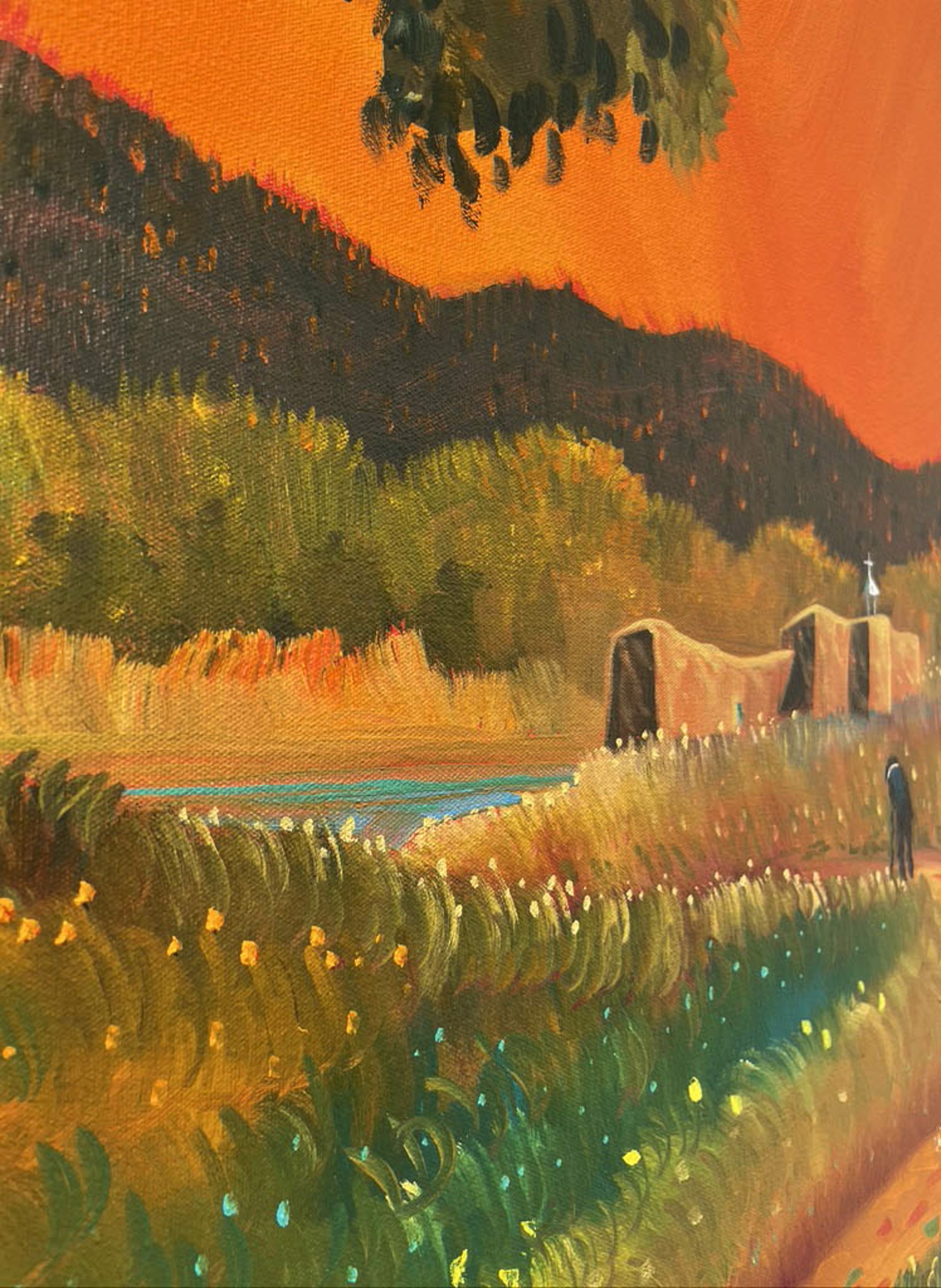 Taos Orange Sky by Ed Sandoval