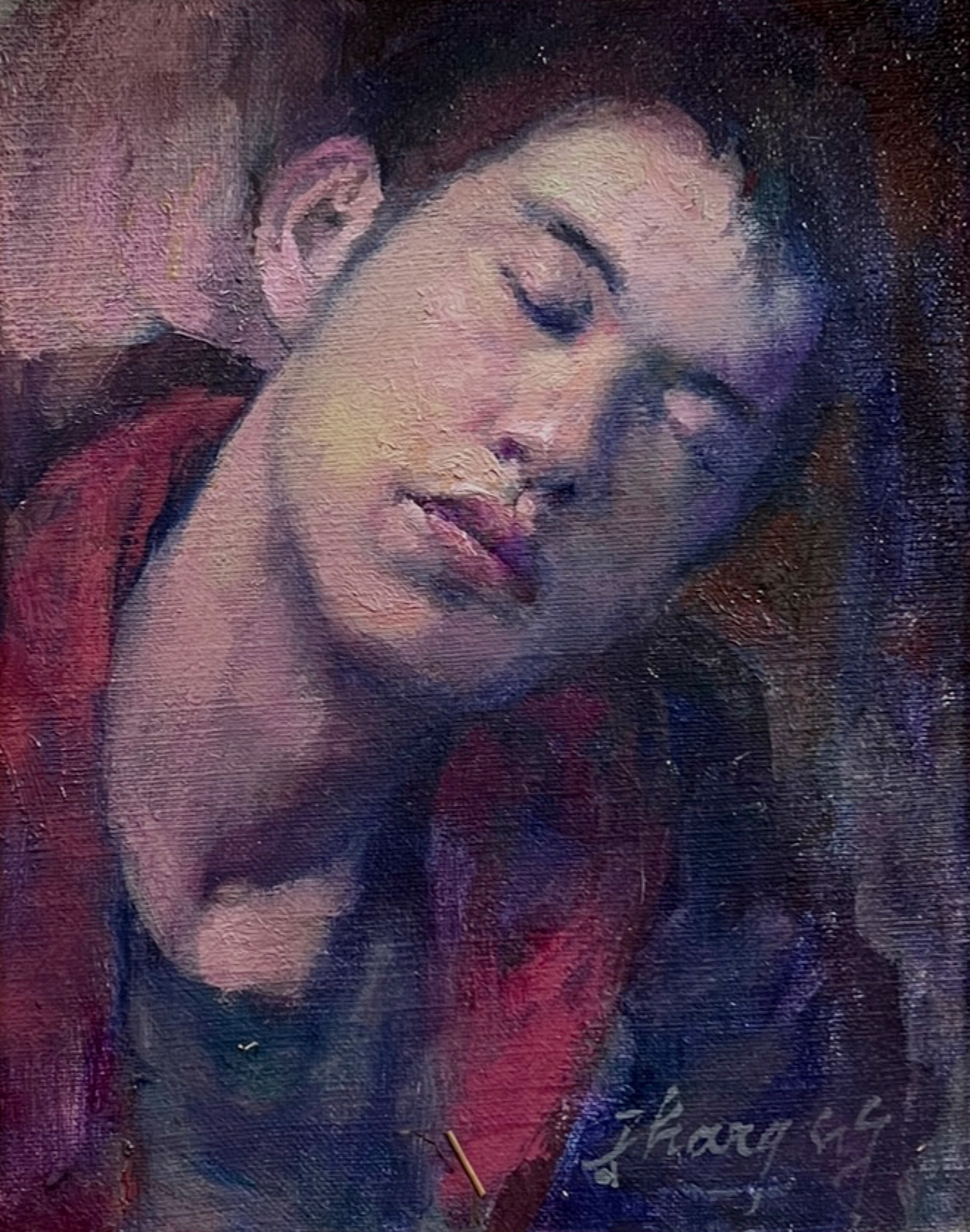 Sleeping Man (Study for Dreaming in the Subway) by Hongnian Zhang