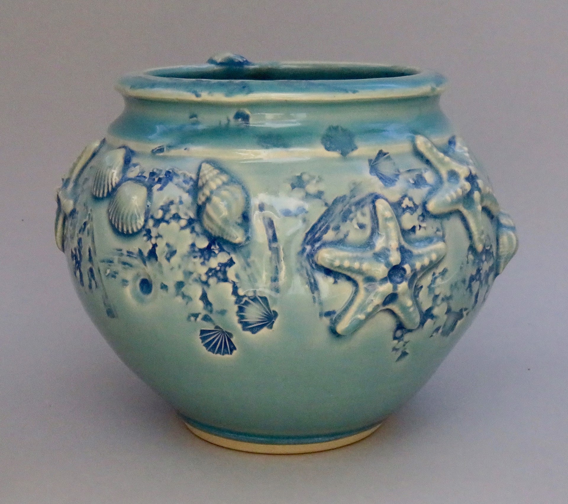 Vase - Soft Turquoise; MB#32 by Marty Biernbaum