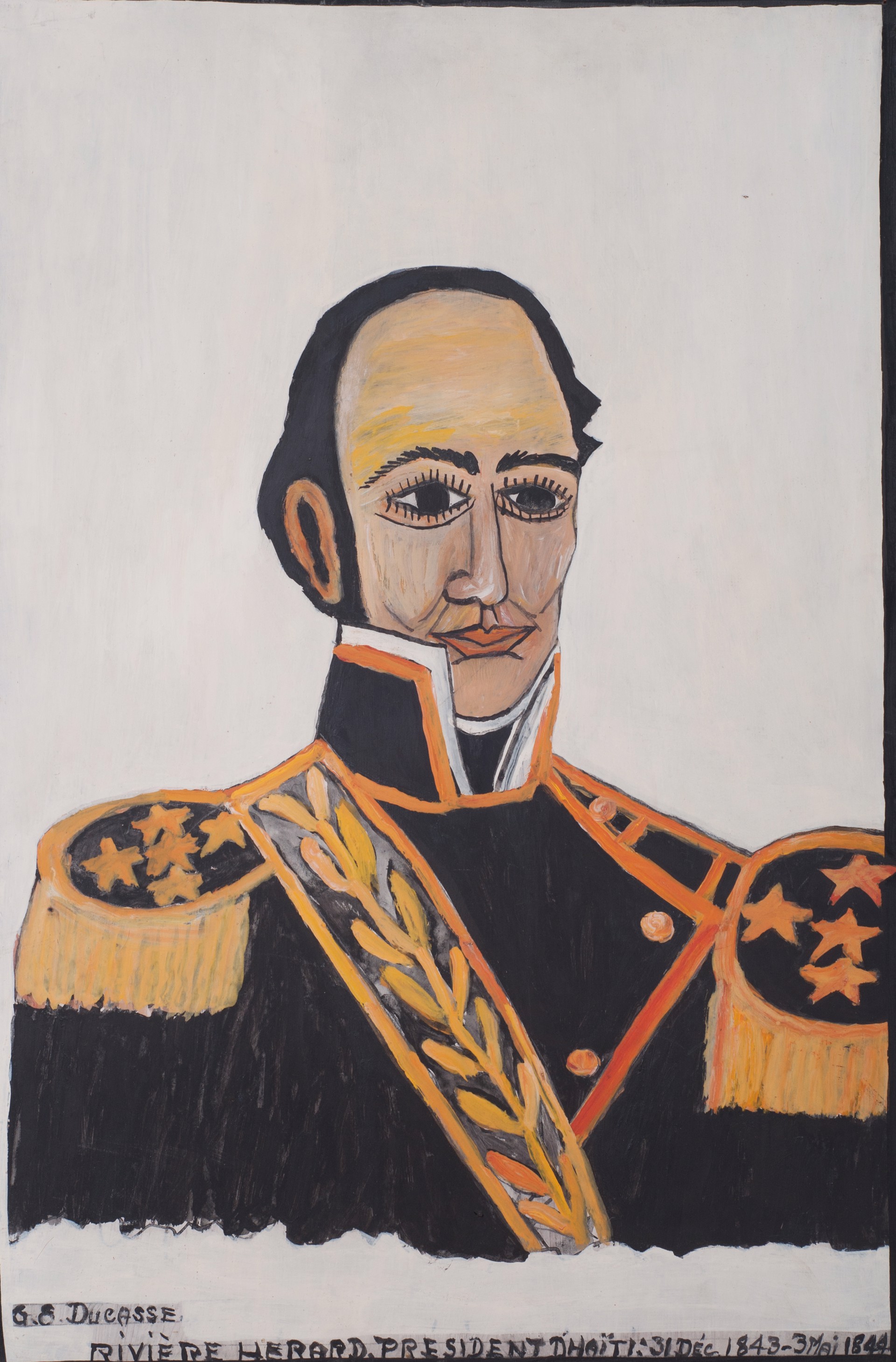 Portrait of Haiti President Riviere Herard#23-3-96GSN by Gervais Emmanuel Ducasse (Haitian, 1903-1988)