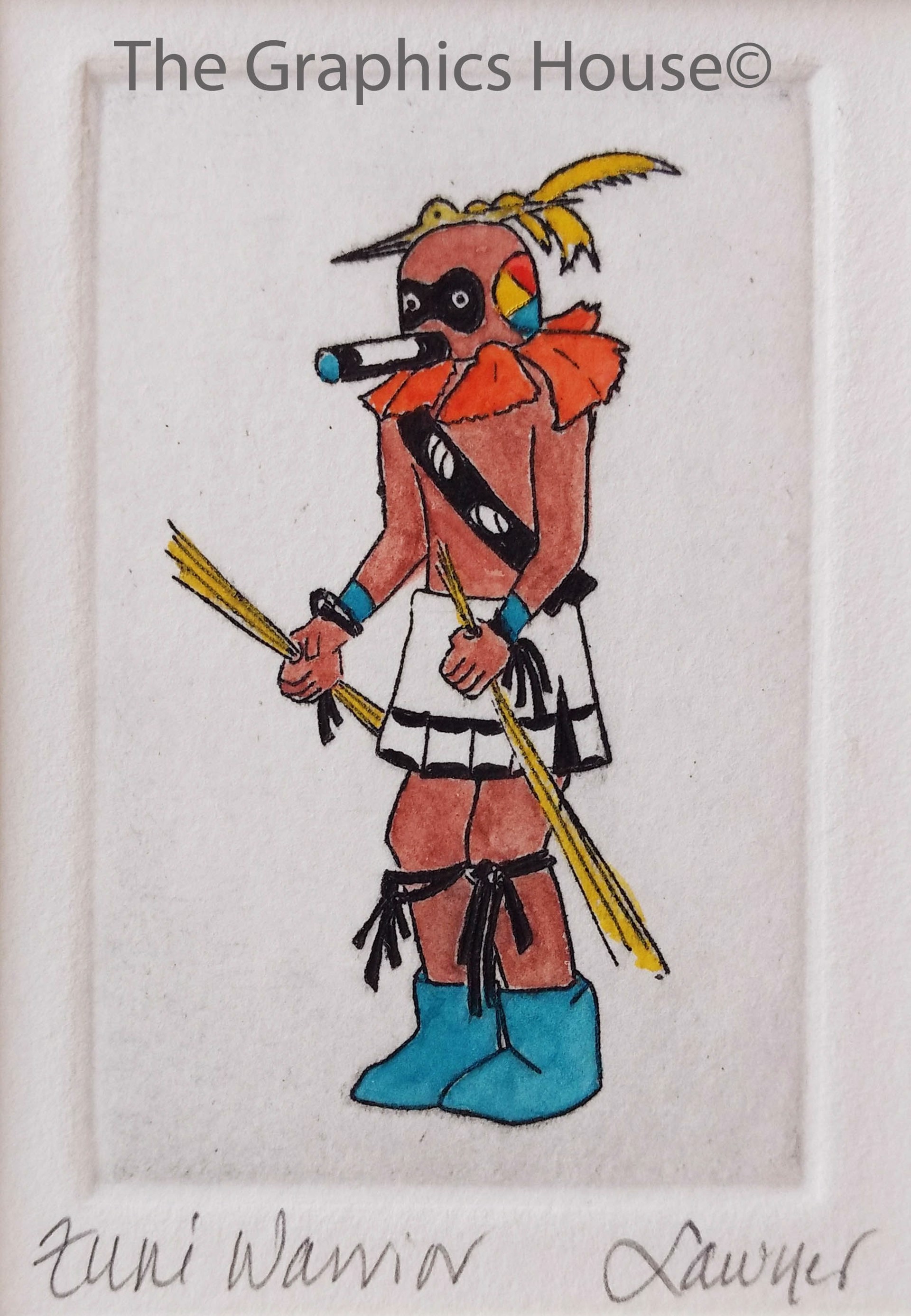 Zuni Warrior Katchina (unframed) by Anne Sawyer