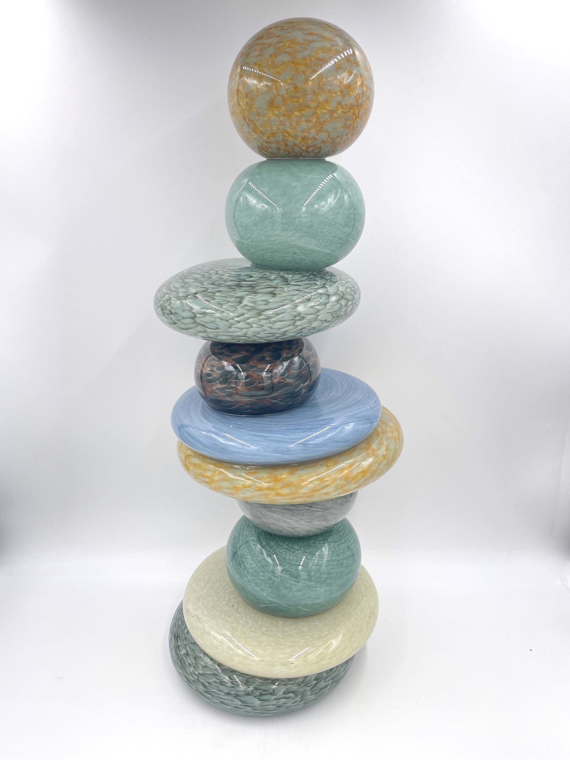 Pohacu Stacked Stones Grey Stone (10) by Robert Madvin
