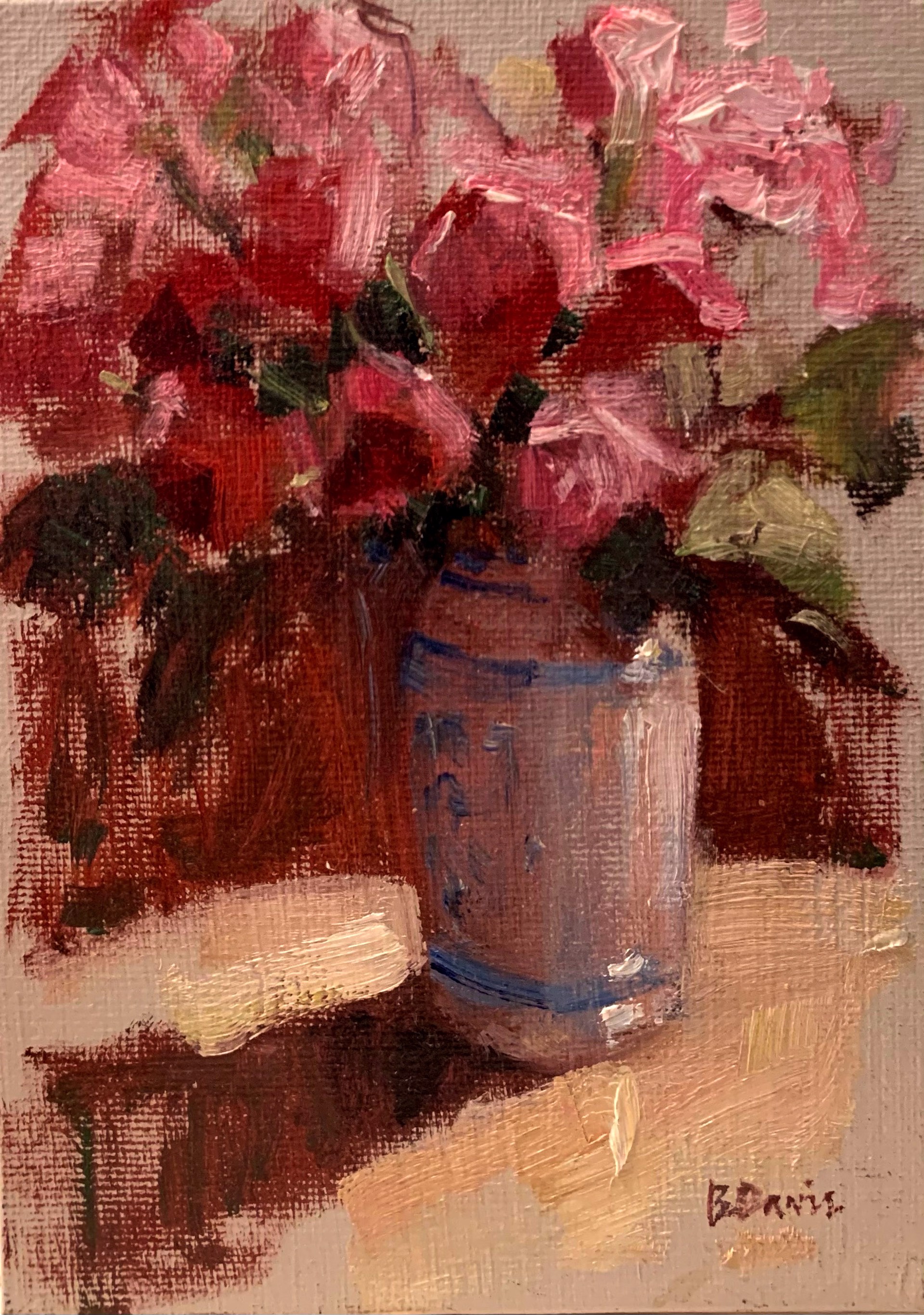 Pink Roses and Chinoiserie by Barbara Davis