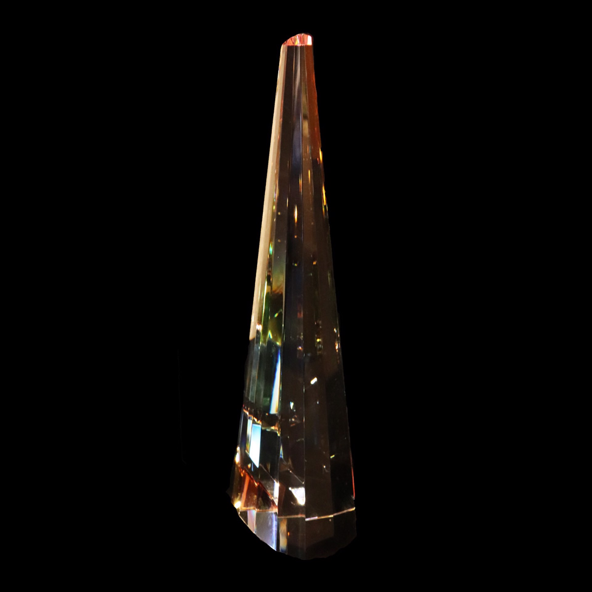 Crystal Triangle Faceted 11" by Harold Lustig