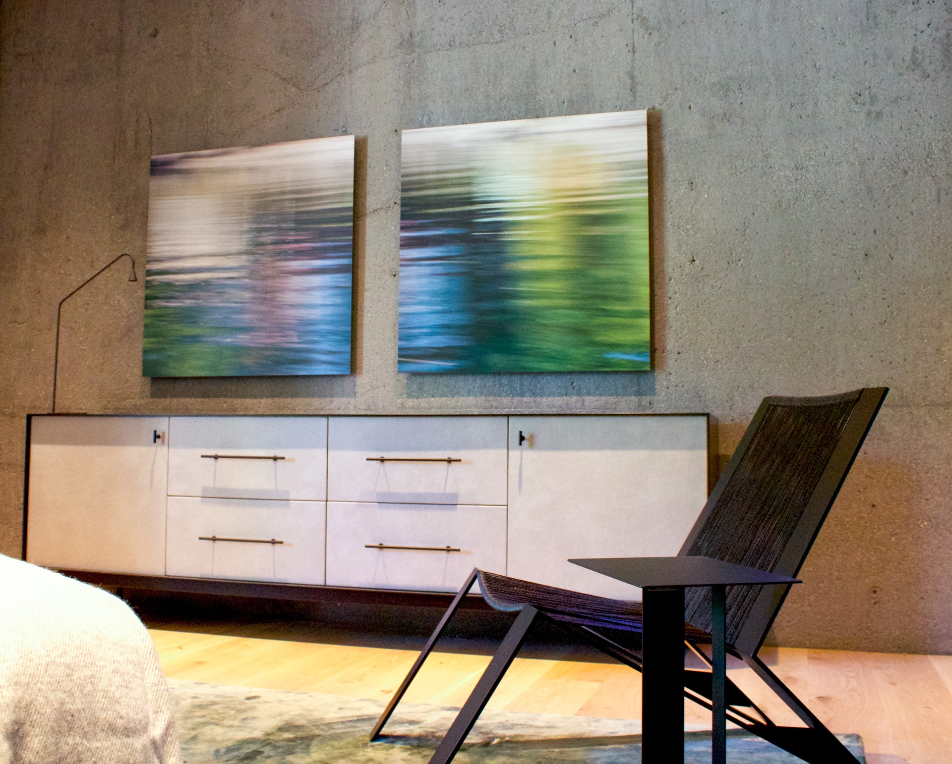 Residential installation - Letting Go Series Diptych by Thea Schrack