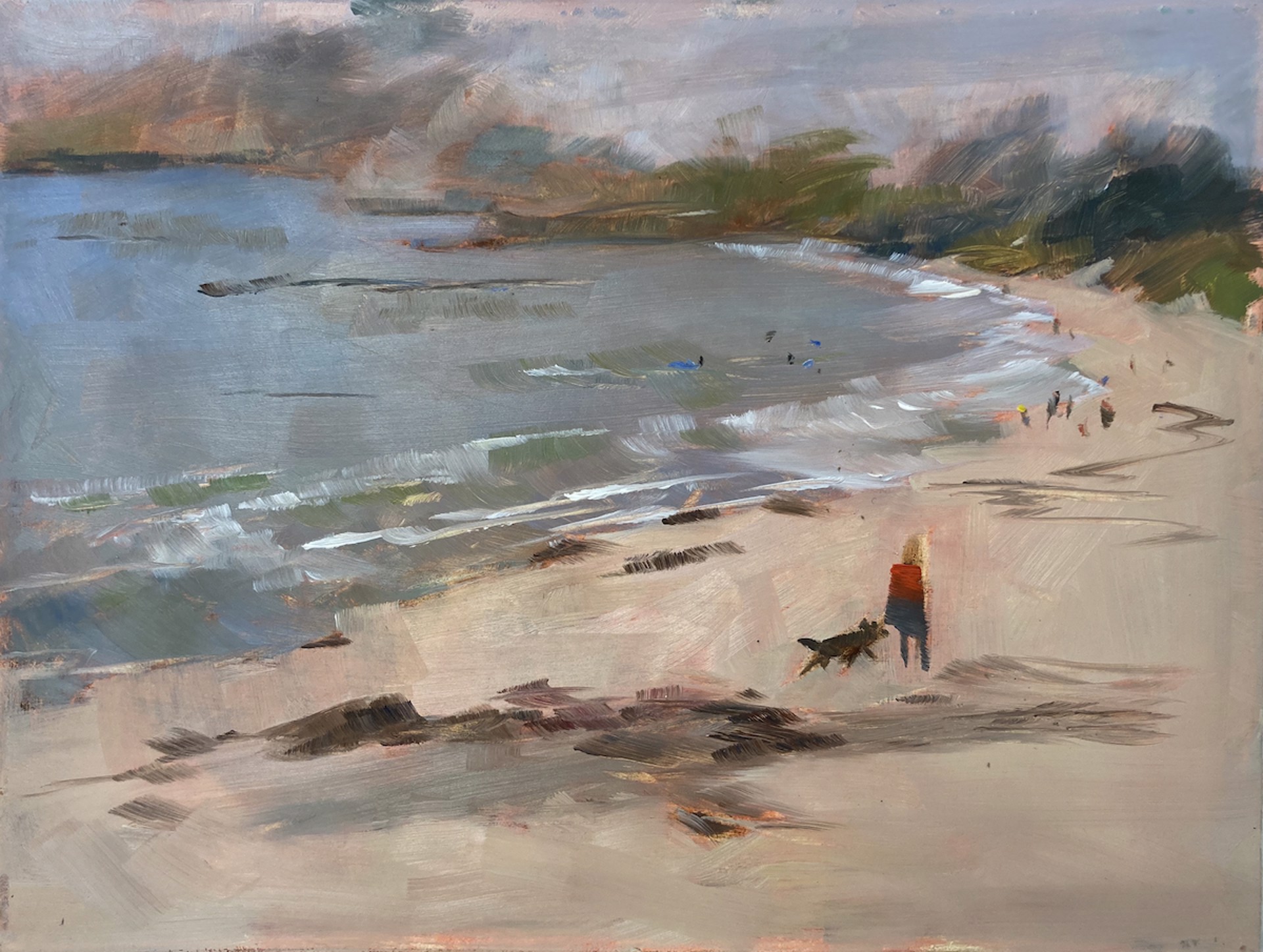 Beach Walk, Carmel on A Moody Day by Cornelia Emery