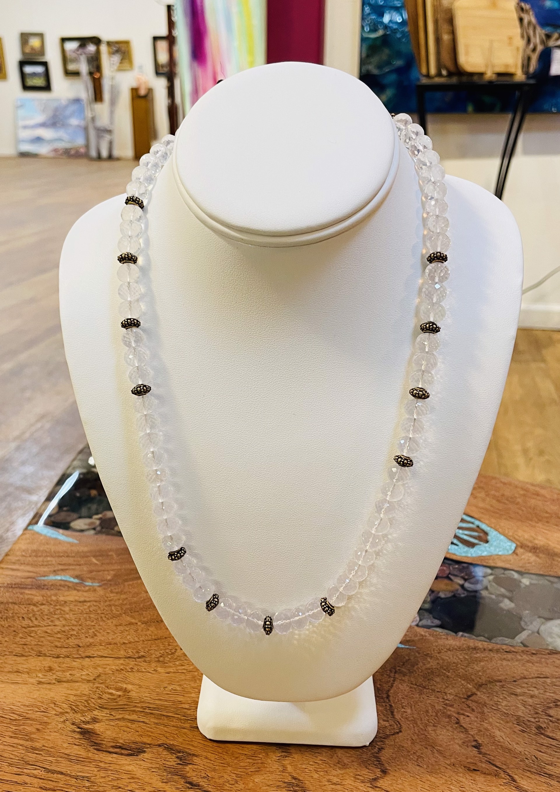 Necklace - Iced Crystal Quartz And Gold Vermeil by Bonnie Jaus