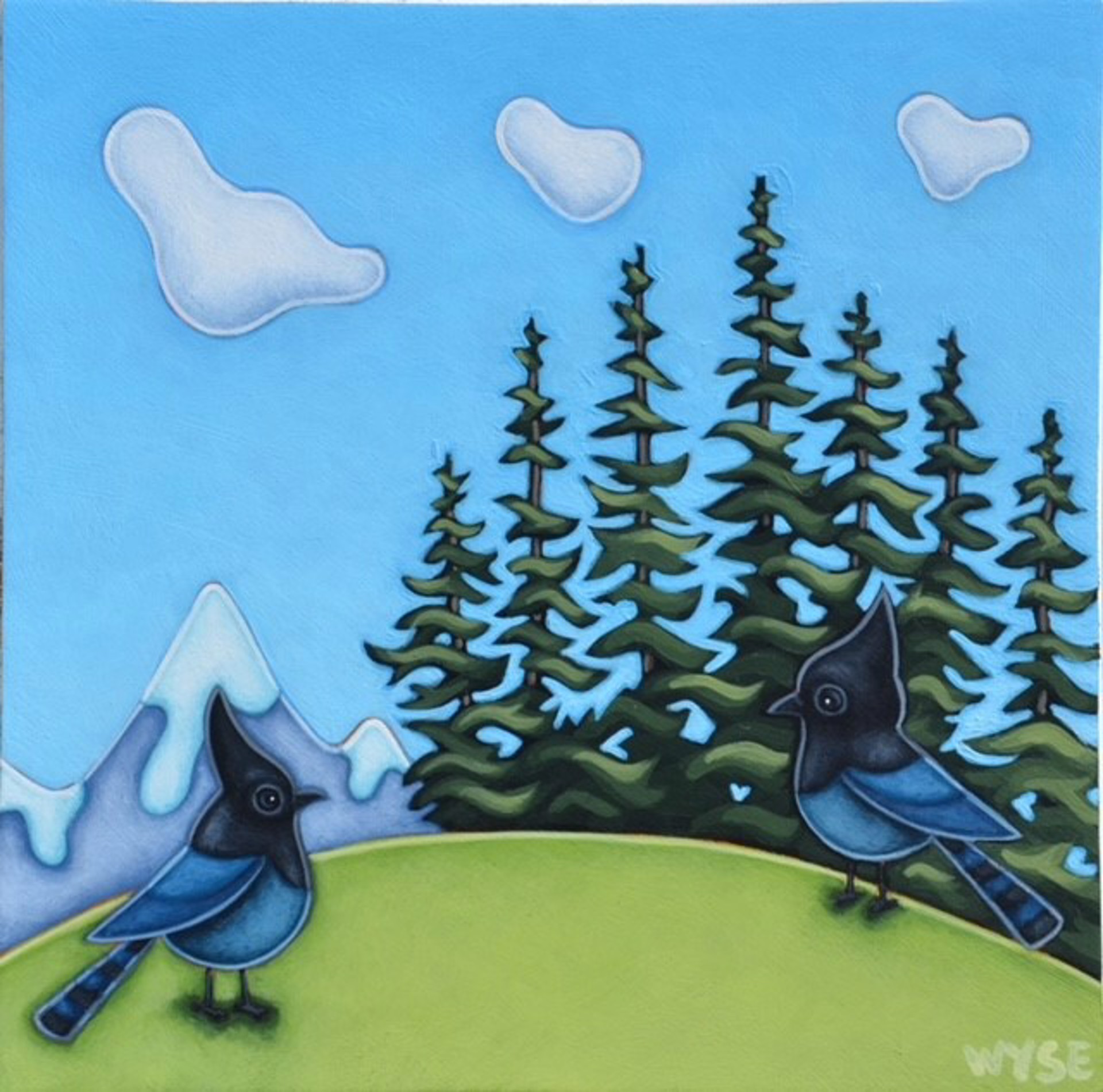 Mountain Romance, Steller's Jays by PETER WYSE