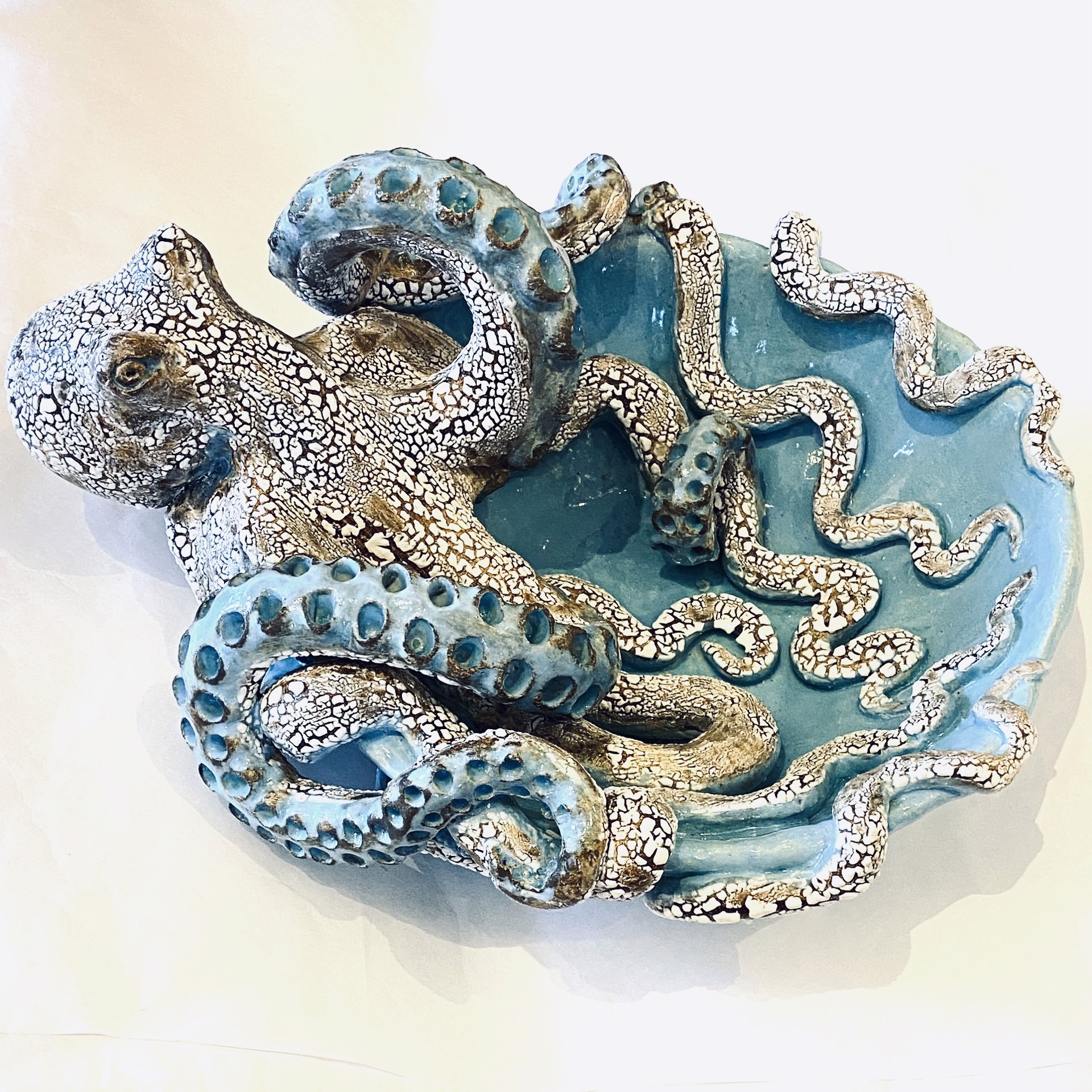 Large Octopus Bowl, Caribbean Blue SG23-51 by Shayne Greco