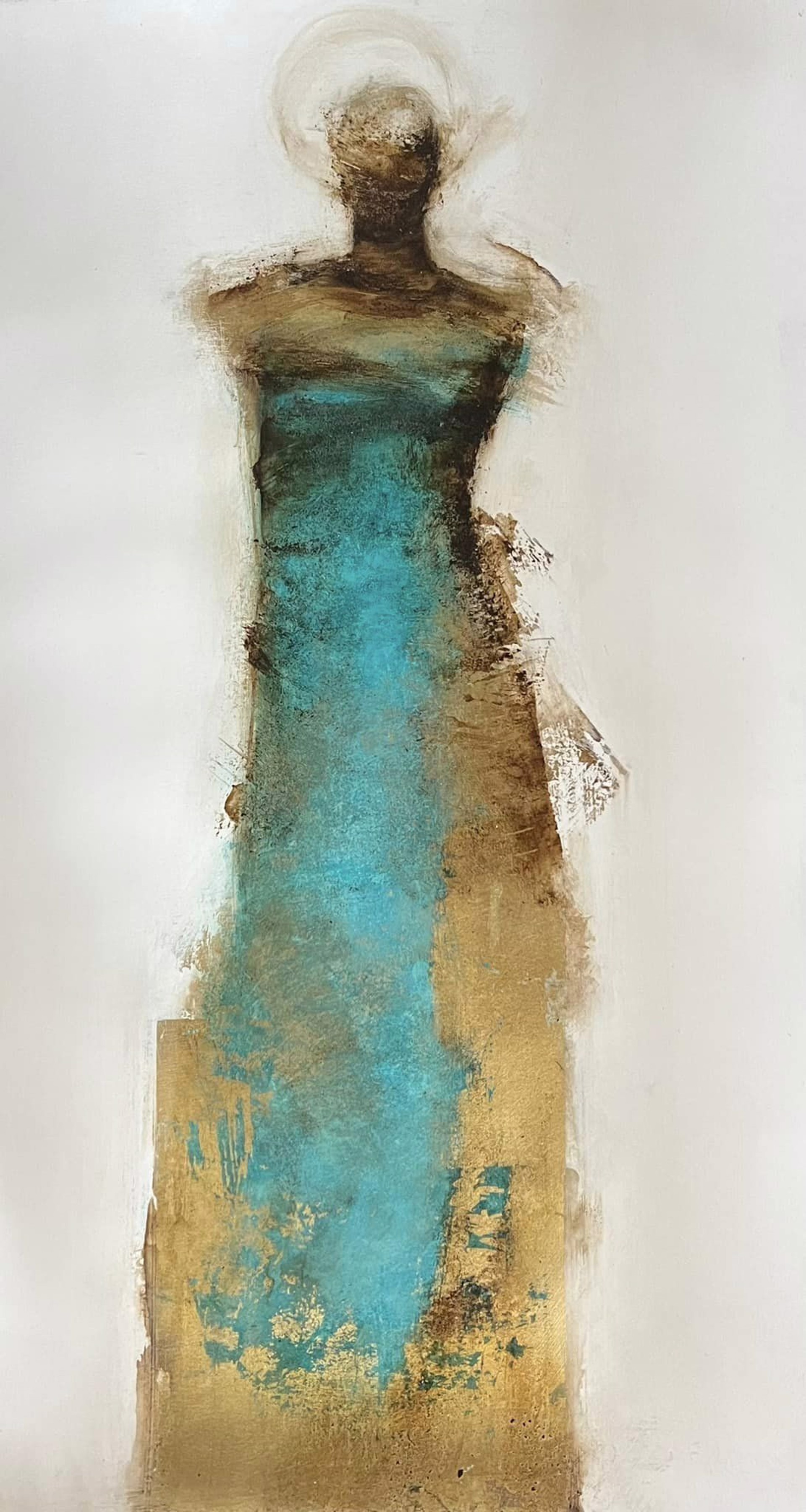 SOLD Framed Figure in Turquoise by Tracy Sharp