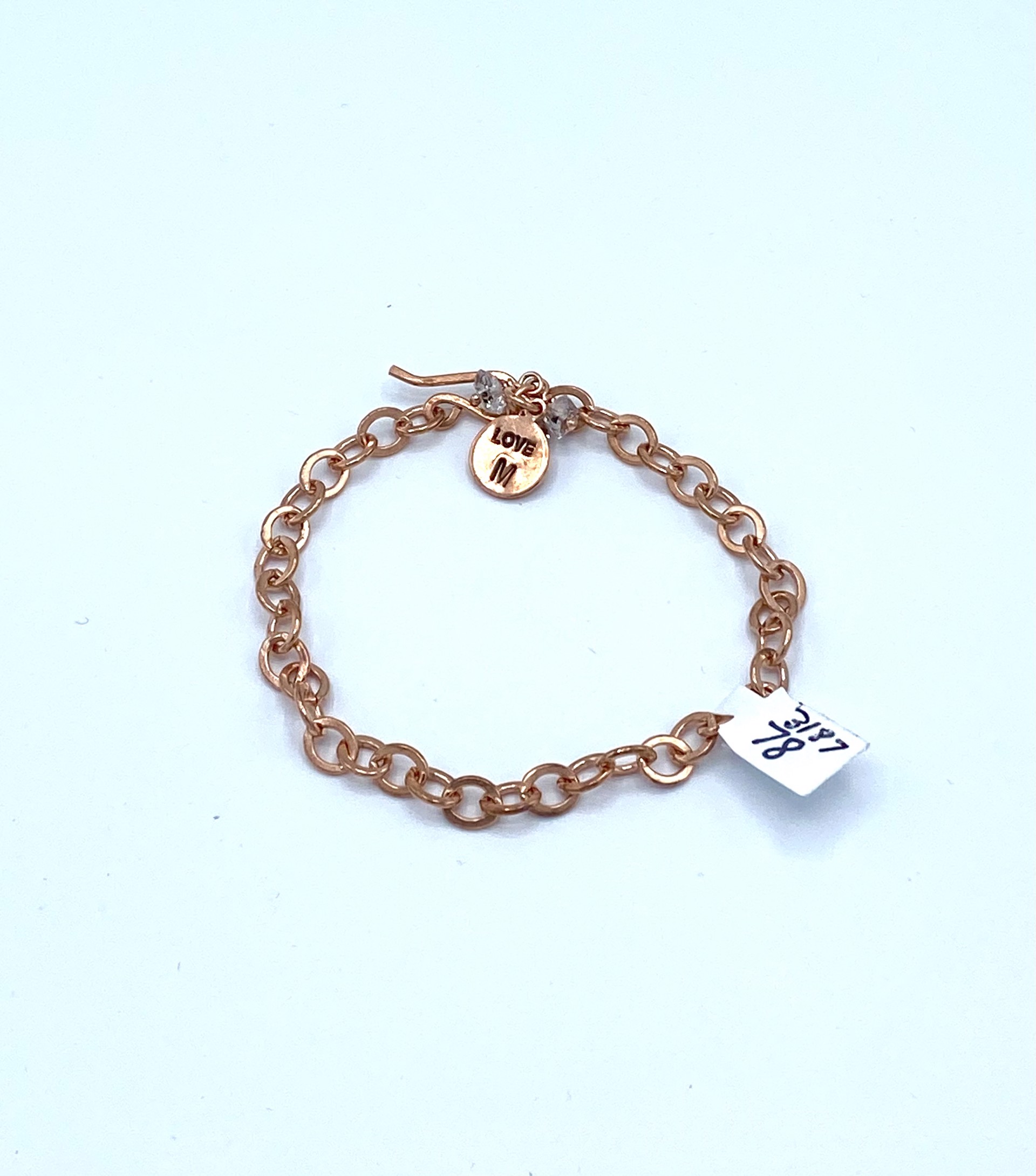 Solid Copper Bracelet with Herkimer Diamonds Bracelet by Emelie Hebert